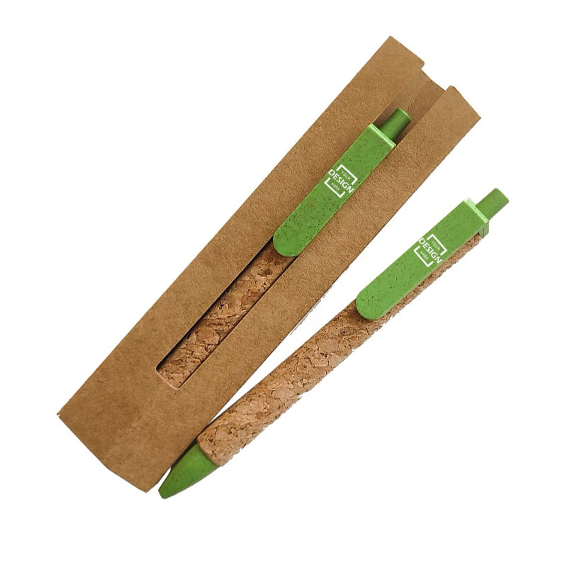 Custom esg certified green cork straw pen