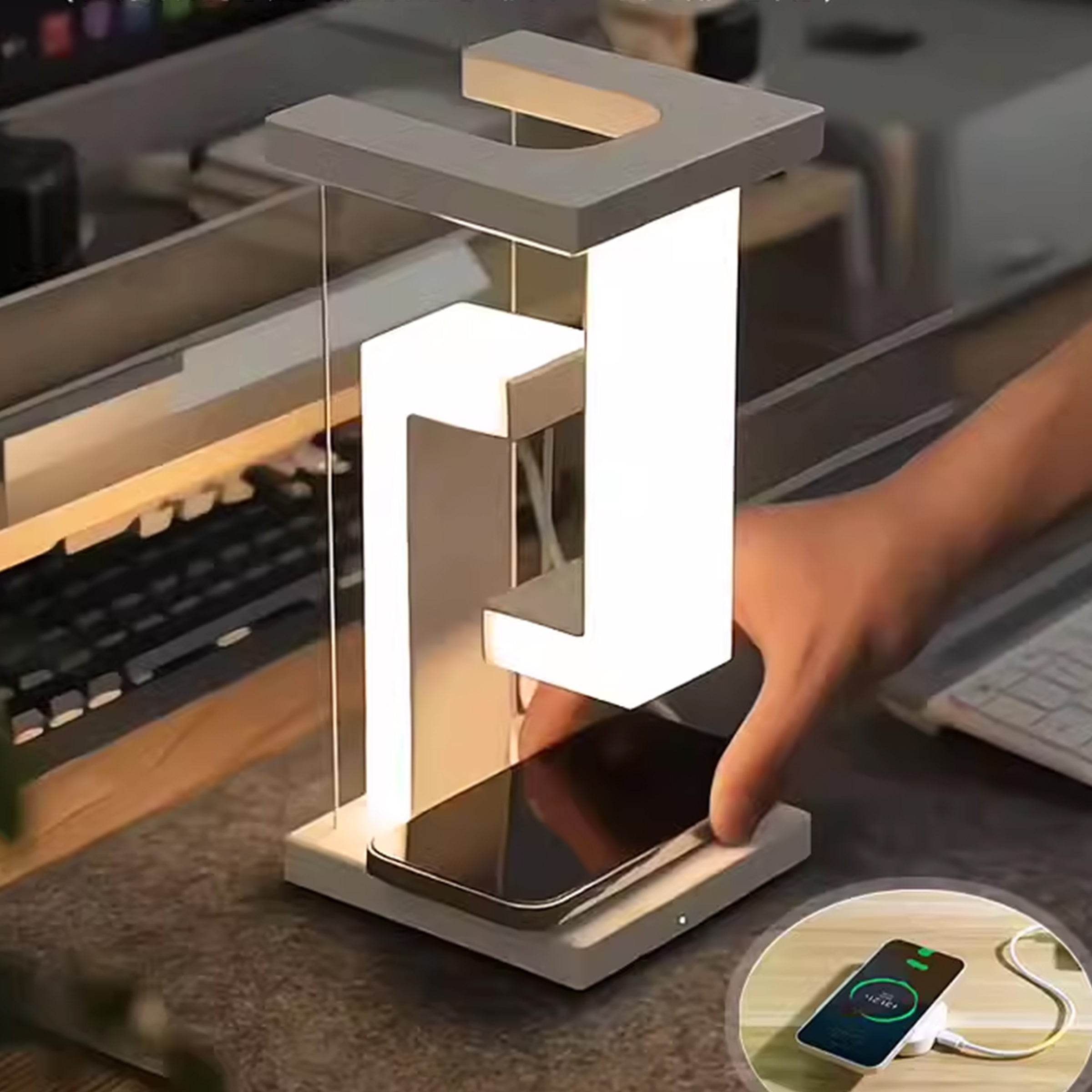 Suspended Night Light Wireless Charging | 科技感懸浮夜燈 訂製無線充
