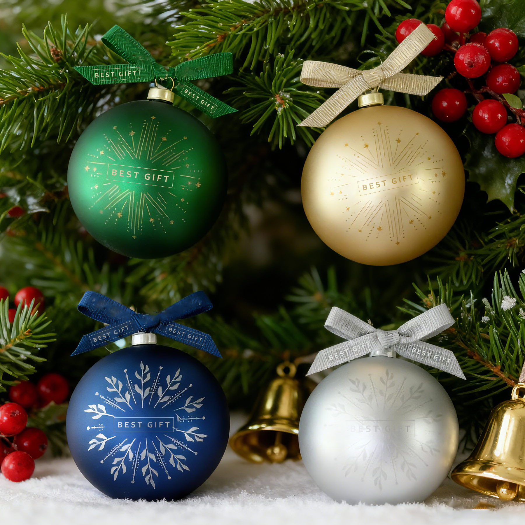 Christmas Decoration Tree Ball Gift Set | 企業訂製聖誕樹裝飾球禮盒 訂製logo ball