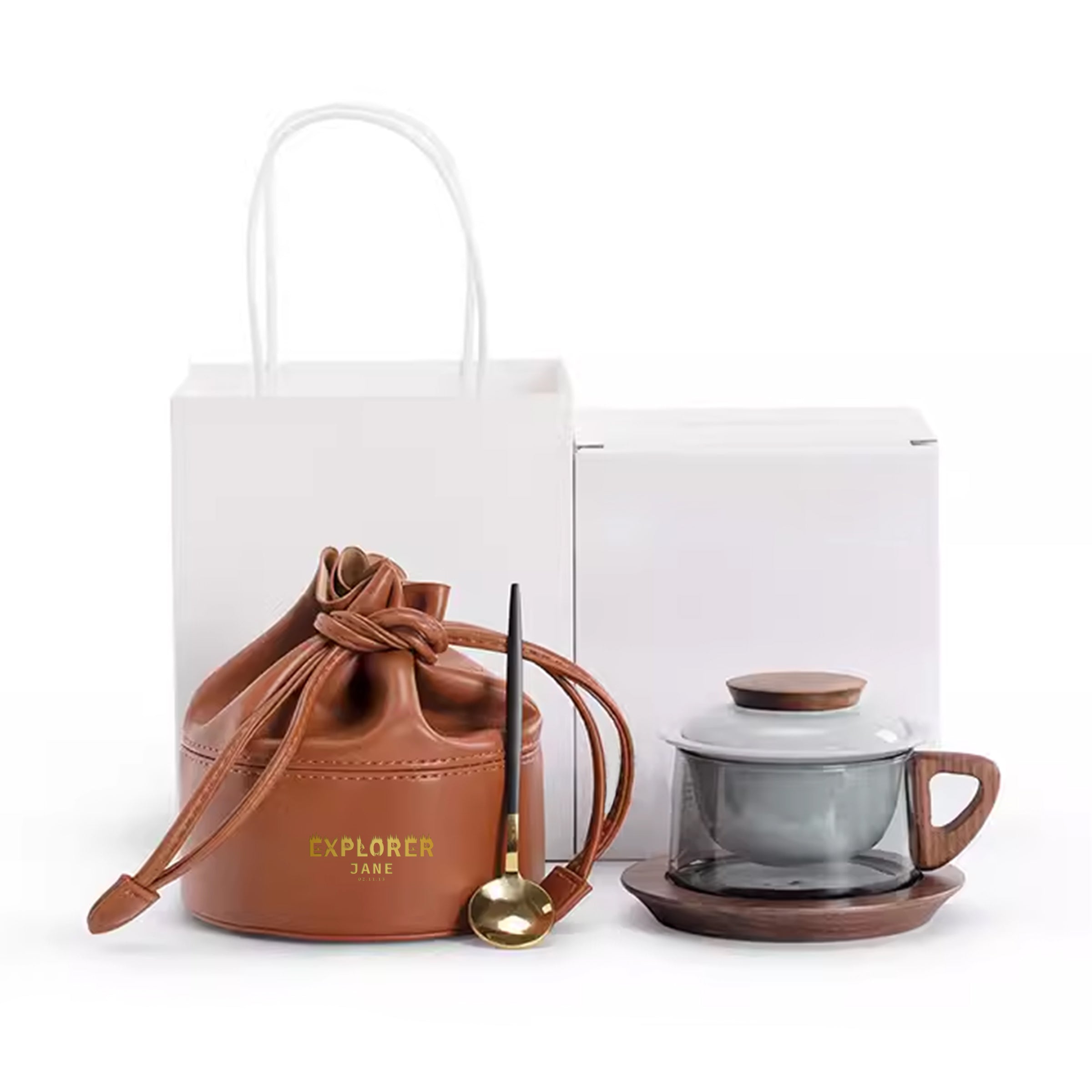 Portable Cup And Pot Set | 玻璃壺 家用咖啡杯茶壺套裝 客製收納套裝