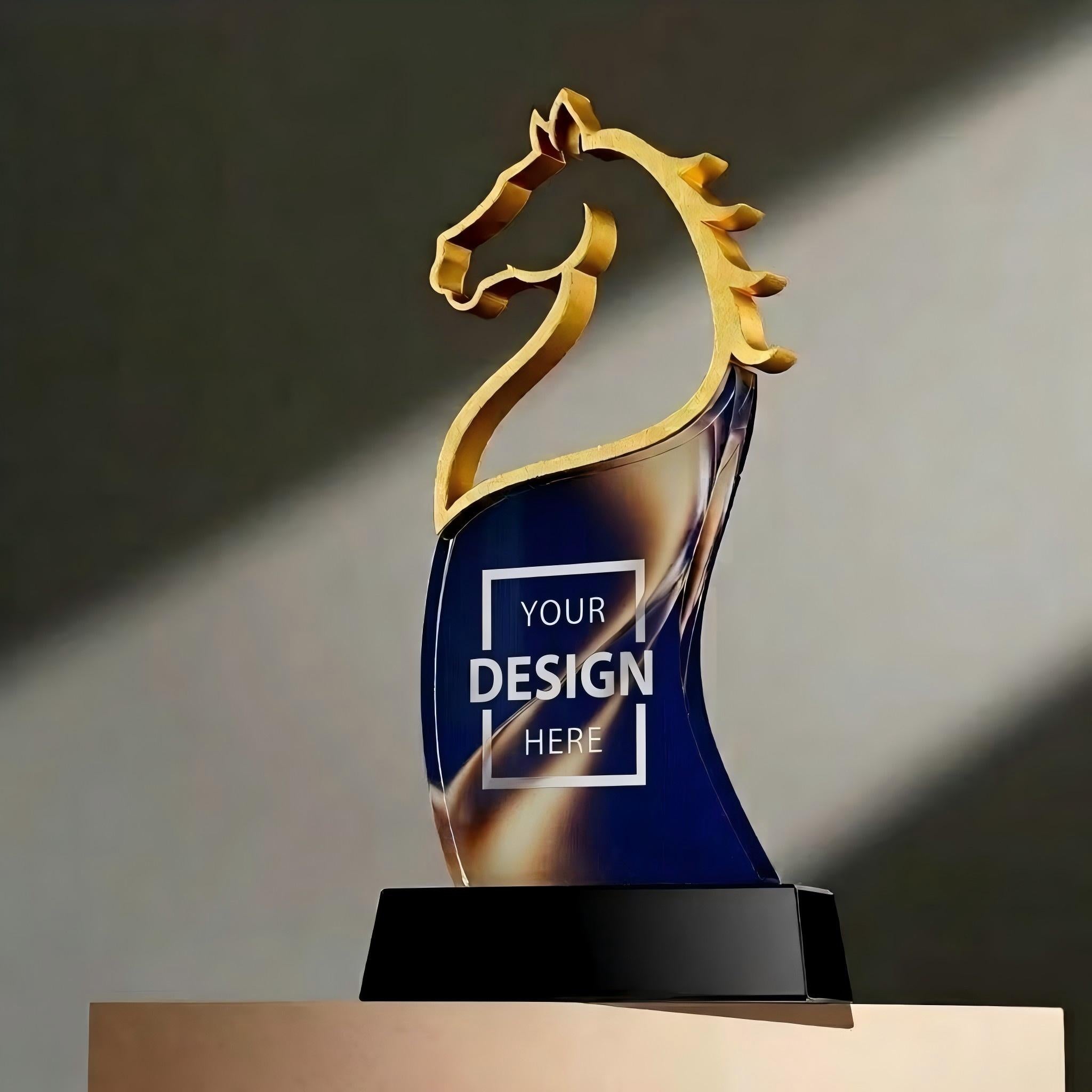 Customized year of horse creative crystal trophies to award outstanding employees | 客製化創意馬年水晶獎座頒獎典禮比賽獎盃