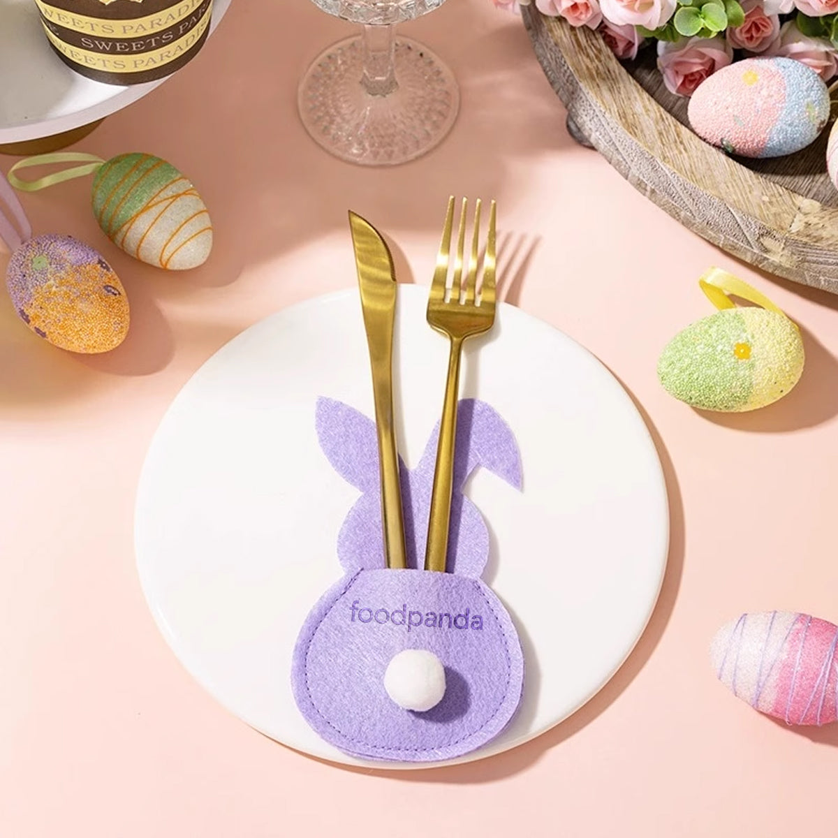 Easter 毛氈材質餐具袋(刀叉袋)客製化logo 商務禮品 晚宴禮品 批量訂購 BG23-226