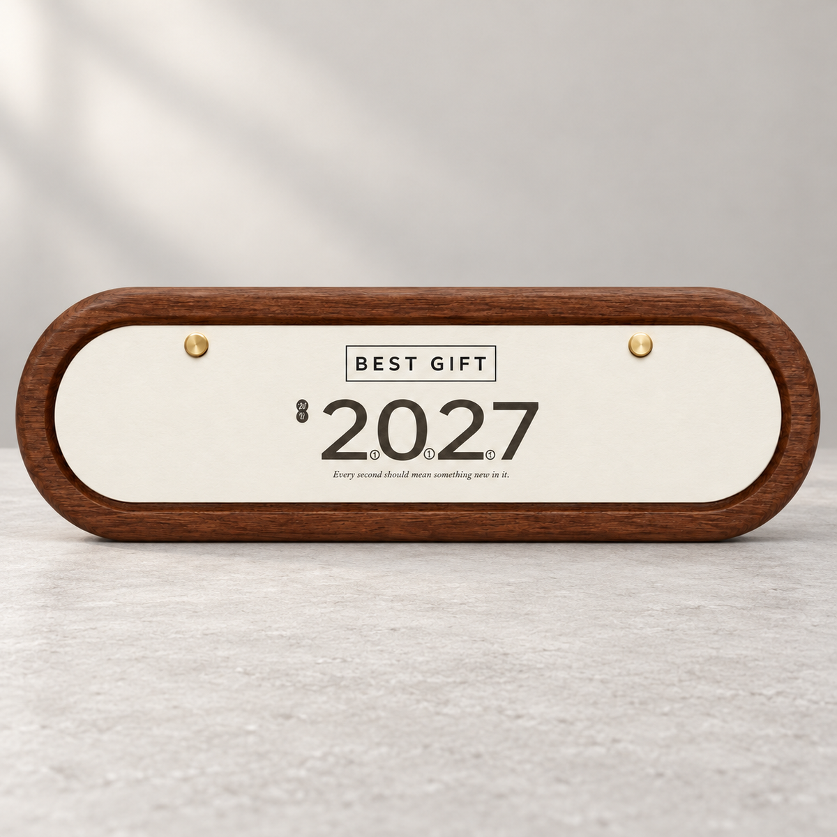 2027 Slim Wood-Grain Desk Calendar Gift Set | 2027長條木紋檯曆禮盒 簡約辦公擺設 企業品牌訂製