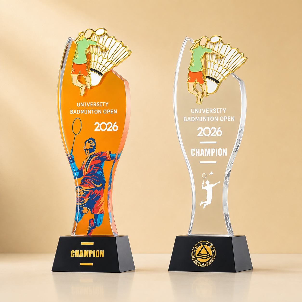 Custom Enamel Metal & Crystal Award Trophy for Tournaments|客製化金屬彩雕水晶獎盃 多款球類運動可選 賽事頒獎團體訂製