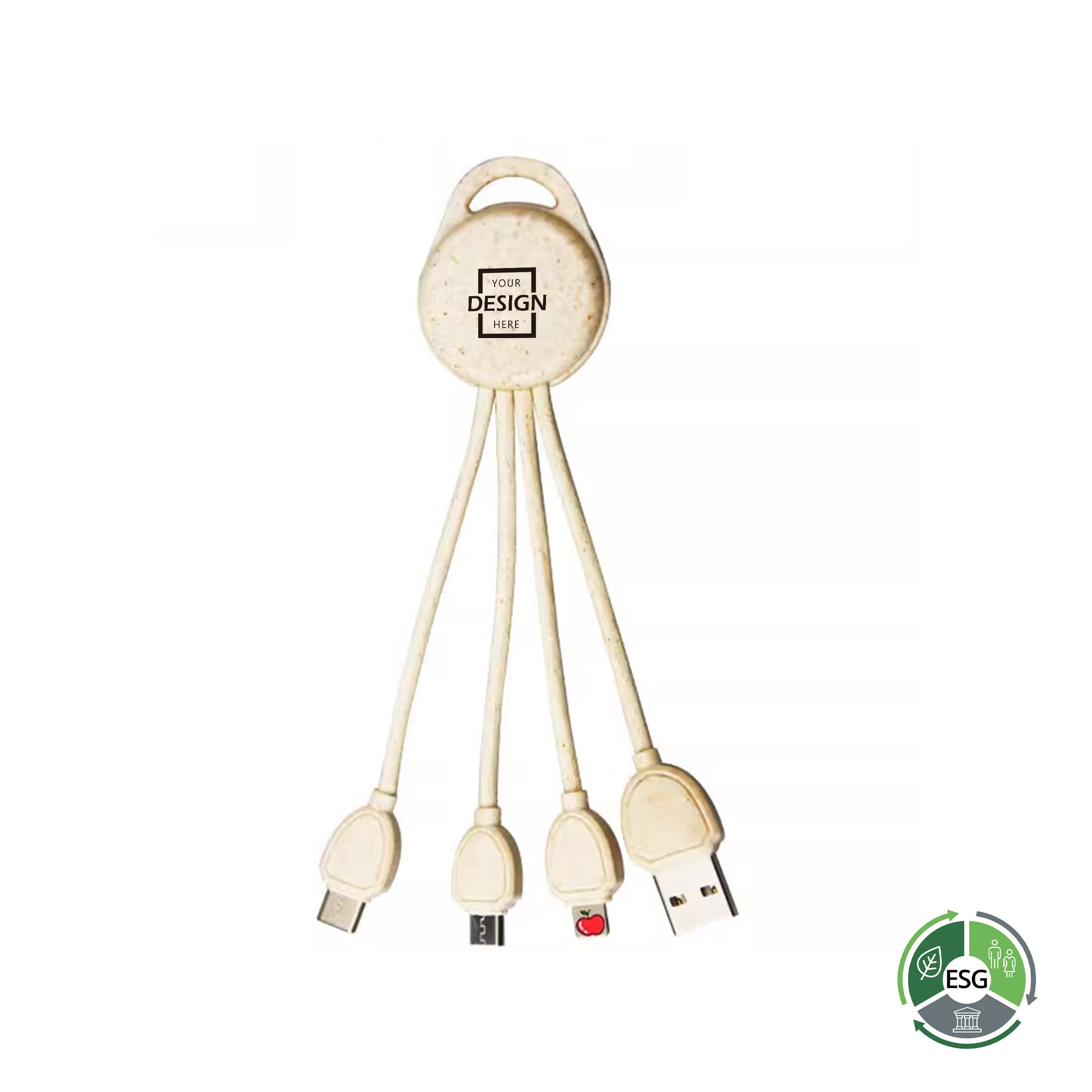 Wooden Wheat Straw Data Cable | 定制環保麥秸稈數據線