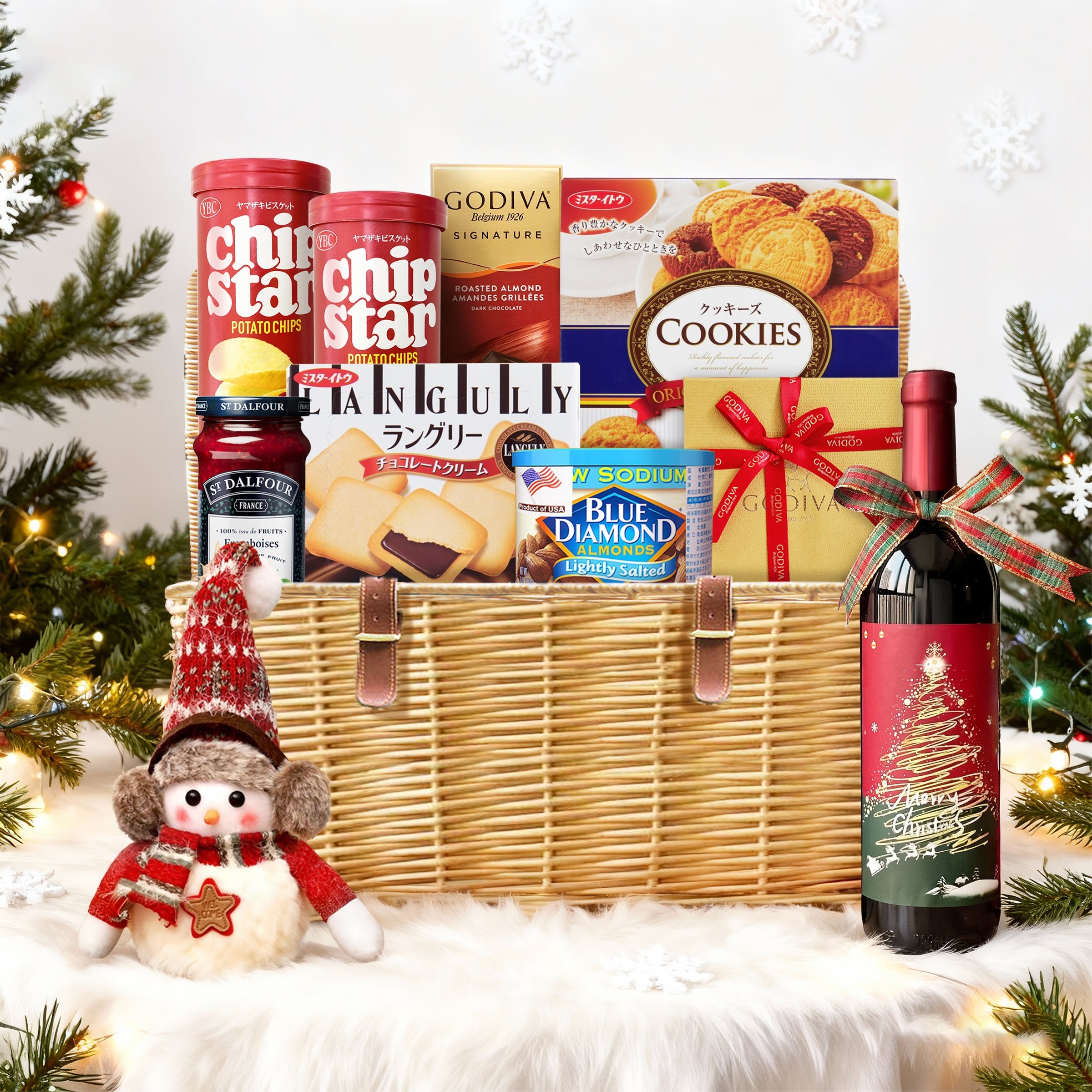 【聖誕紅酒零食禮籃】紅酒+零食禮籃 Christmas Wine &Food Hamper聖誕禮物 個性化禮物 客製化送禮 商務公司禮物 - Design Your Own Wine