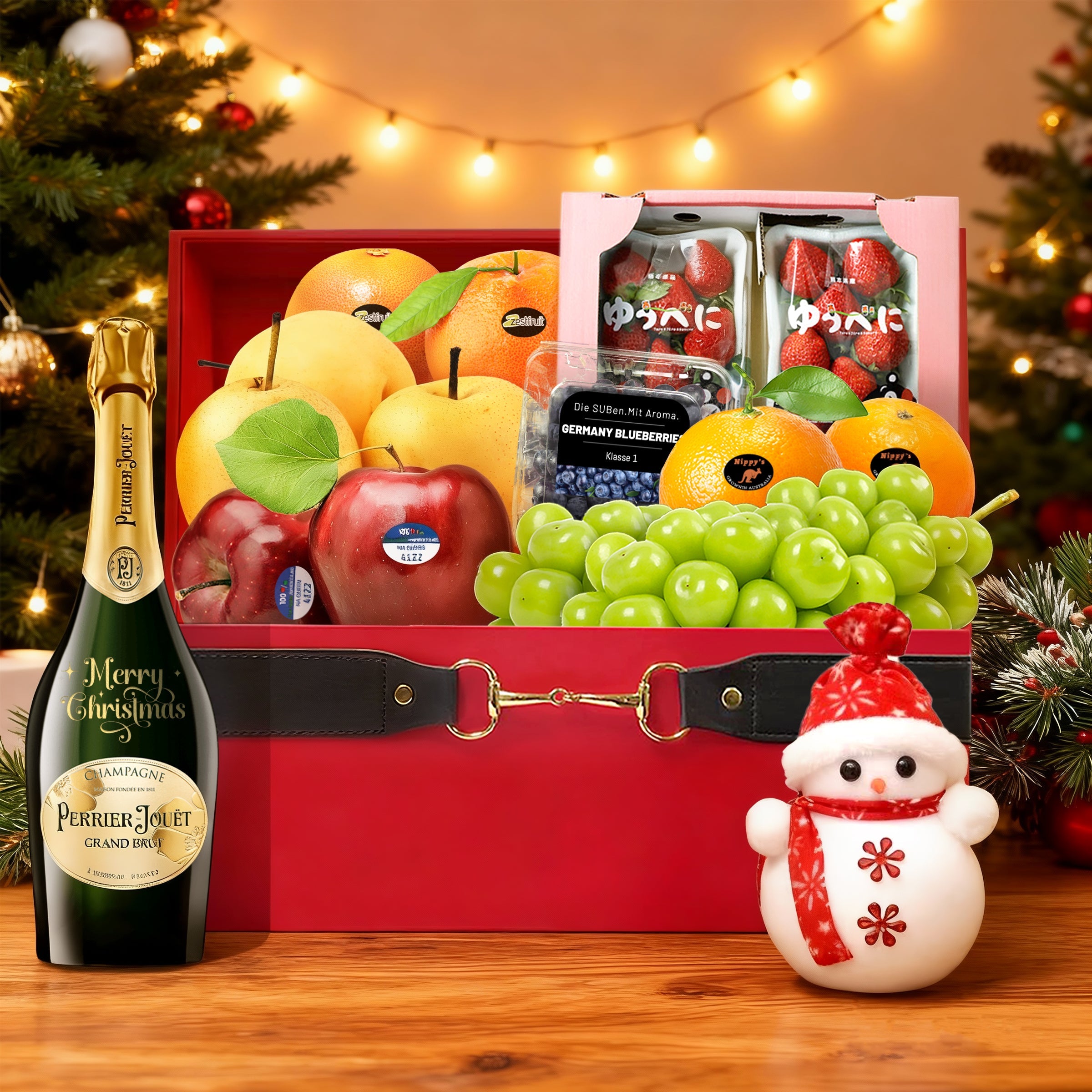 【聖誕香檳水果禮籃】香檳+水果禮籃 Christmas Champagne Fruit Hamper 感謝客戶禮物 商務企業公司送禮