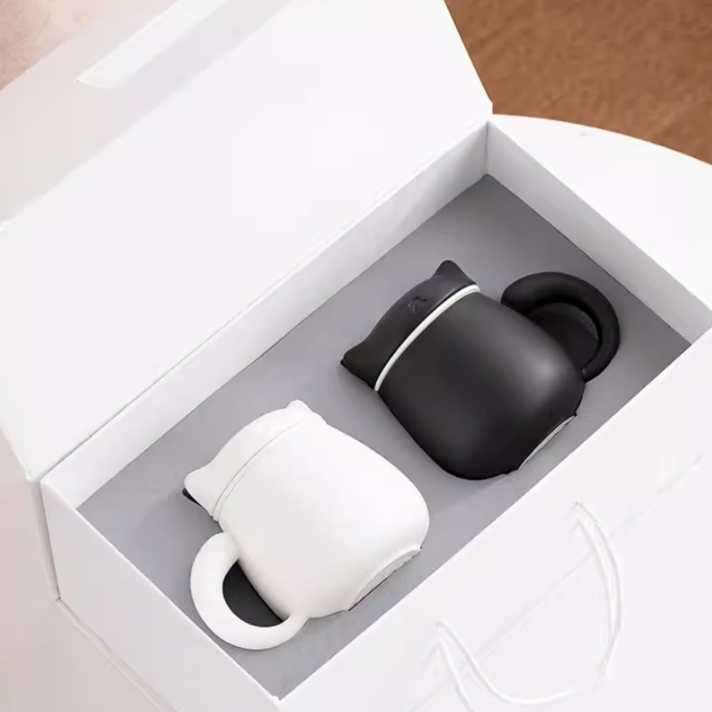 【情侶對杯】情侶禮物 客製雕刻logo貓咪對杯禮盒裝陶瓷馬克杯