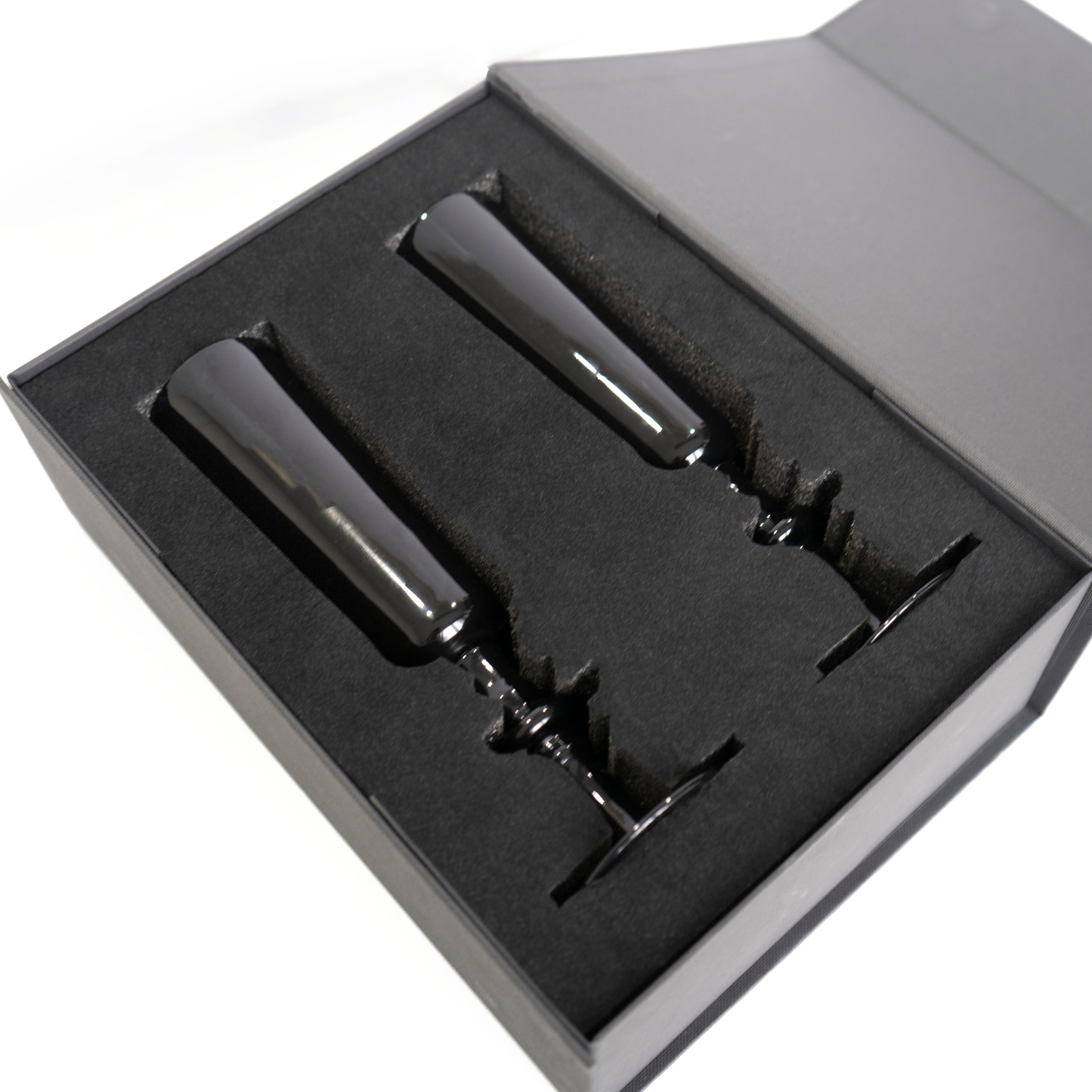 Black Vintage Wine Glasses Set