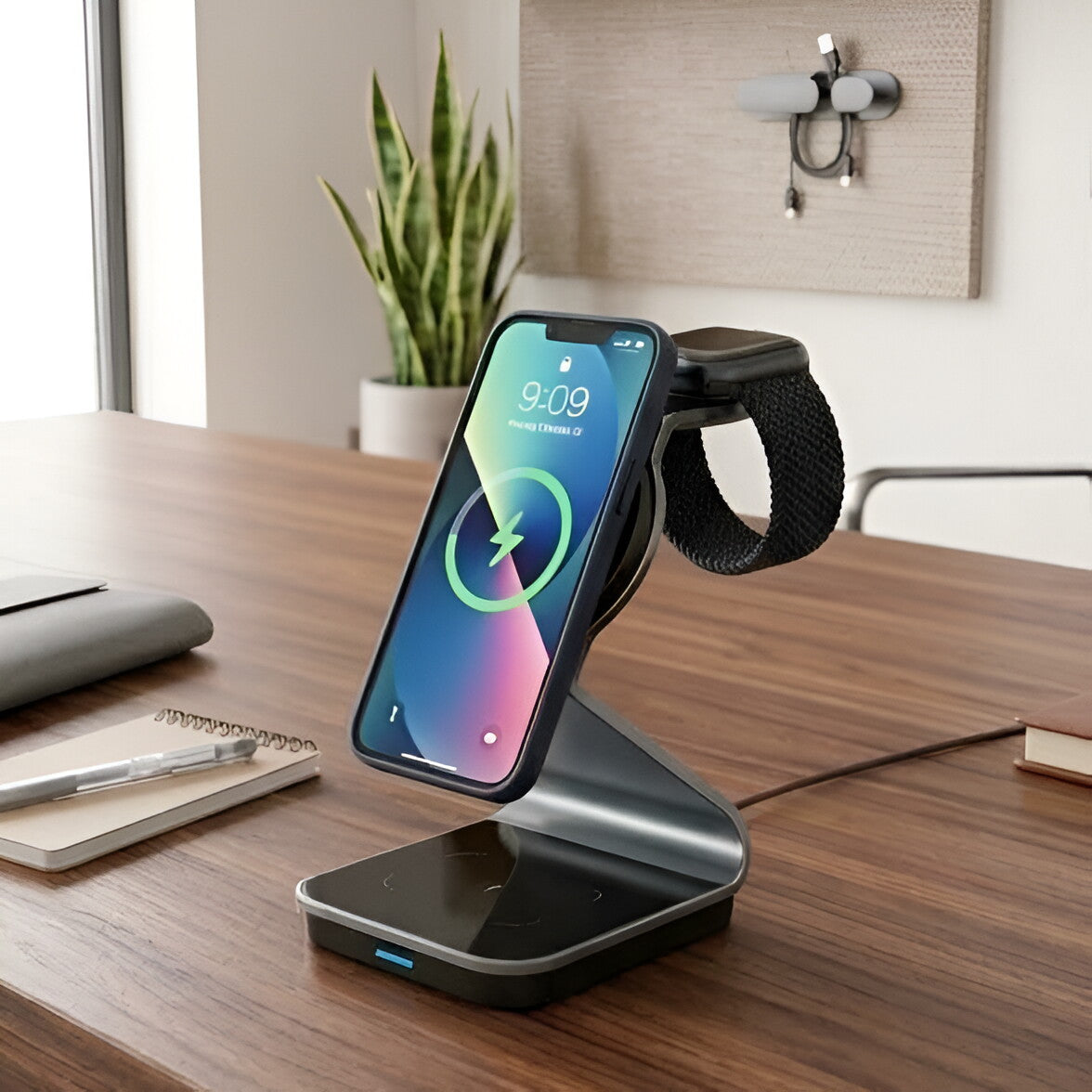 3-In-1 iPhone holder wireless charger | 三合一磁吸款蘋果手機支架無線充電器 BG28-121