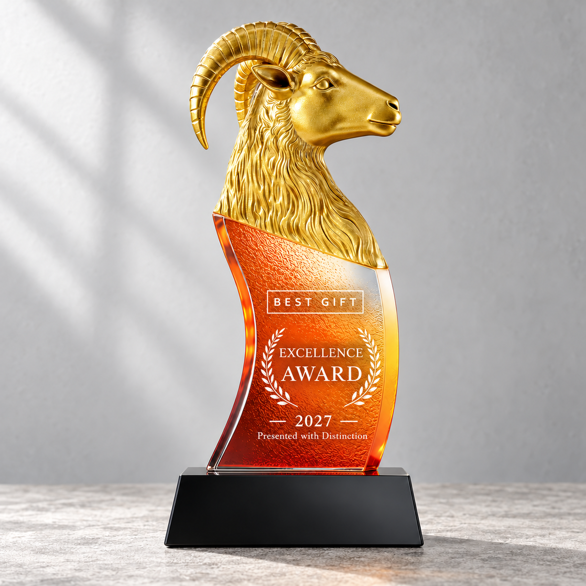 Sculpted Ram Head Award Trophy with Custom Branding | 立體羊頭造型獎杯 企業年度頒獎 傑出員工及合作夥伴嘉許禮品