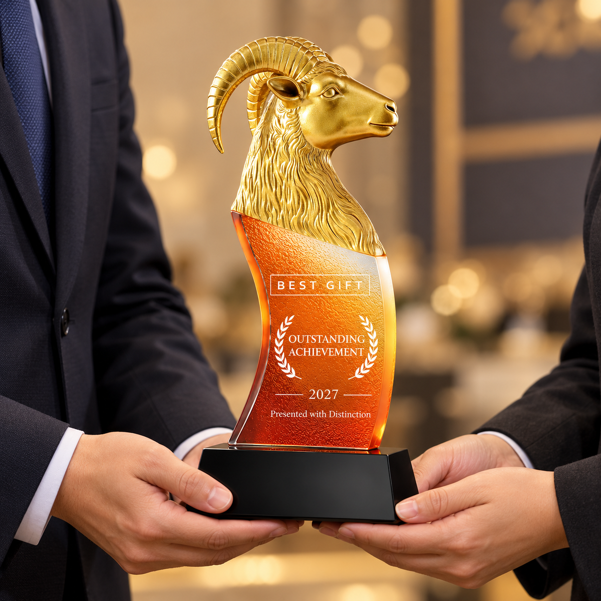 Sculpted Ram Head Award Trophy with Custom Branding | 立體羊頭造型獎杯 企業年度頒獎 傑出員工及合作夥伴嘉許禮品