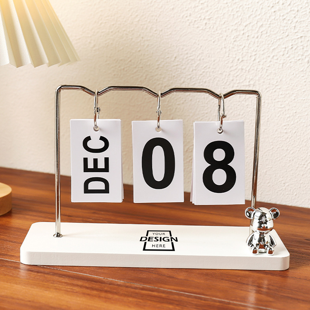 2026 New Year Cute Bear Metal Desk Calendar | 可愛小熊金屬日曆擺件
