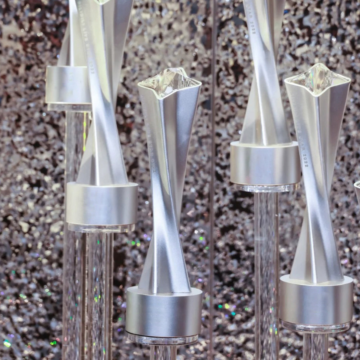 (全定製)四角星金屬水晶獎座 刻名獎杯 週年紀念