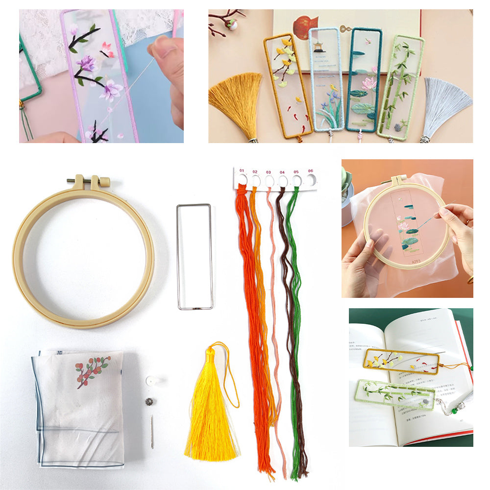 DIY Hand Embroidered Bookmark Kit