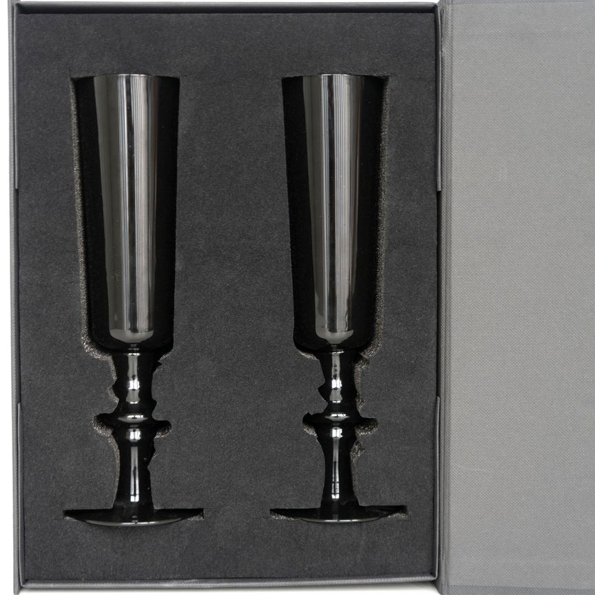 Black Vintage Wine Glasses Set
