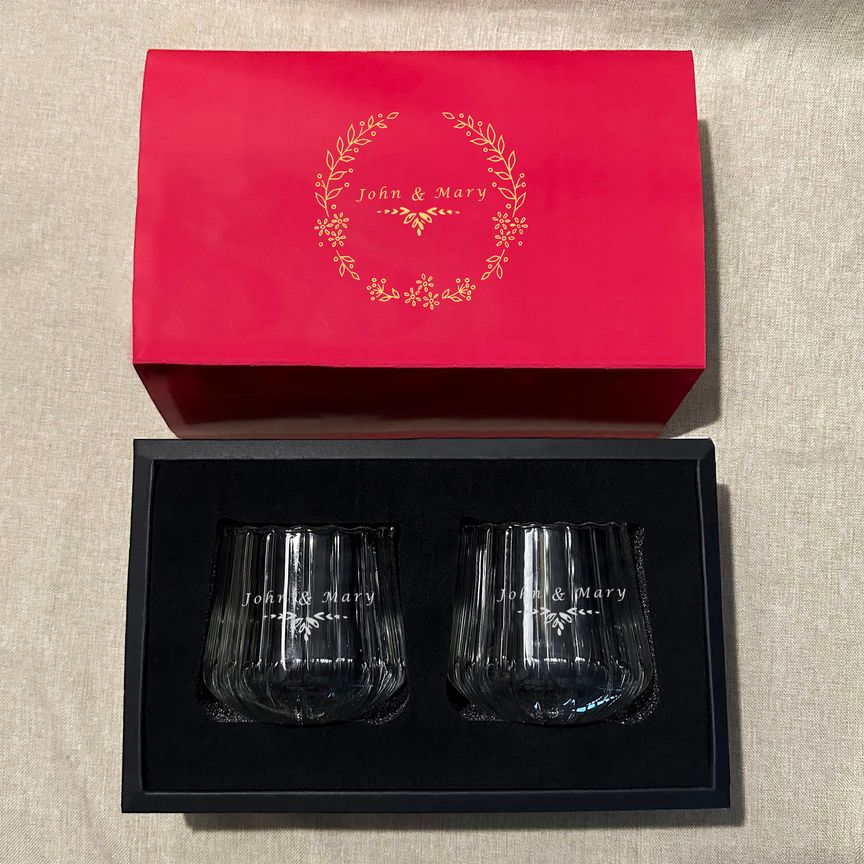 Elegant Floral Glass Whiskey Tumblers