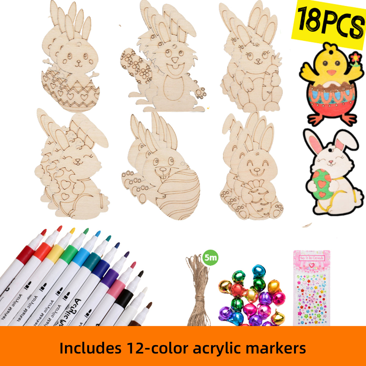 Easter 手工DIY 彩蛋 DIY 兔子 手工禮品(家庭作業)現場活動禮品 現場活動手工製作 BG23-223