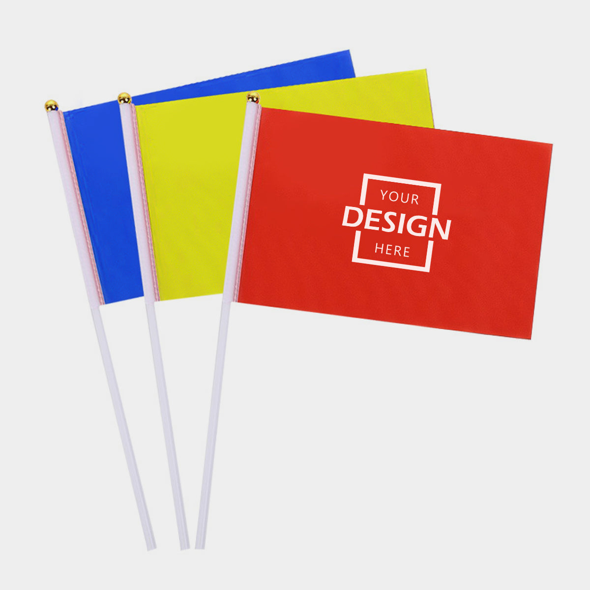 【定製】數碼印刷手搖旗 滌綸布+不銹鋼旗桿 防塵OPP袋包裝