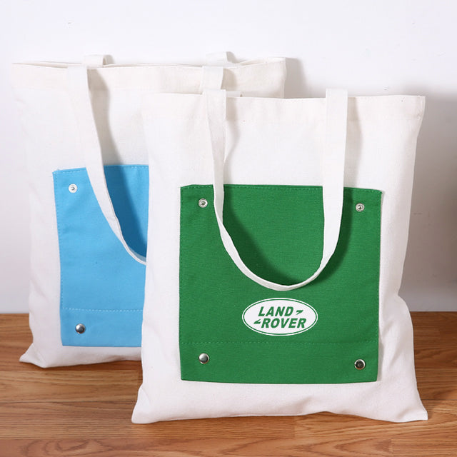 Canvas Tote Bag with Colorful Panel | 定製LOGO折疊易收納彩色帆布袋 BG23-101