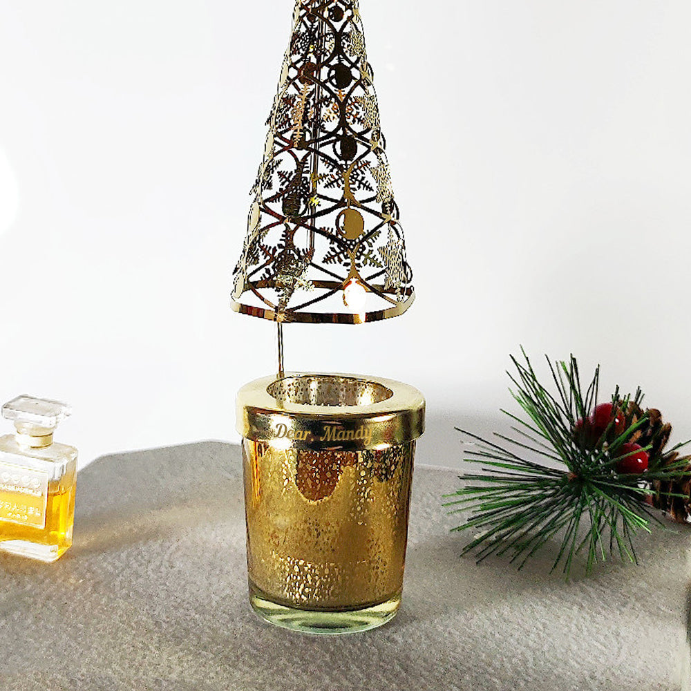 Christmas Rotating Candle Holder Petite Aroma Gift Box | 旋轉走馬燈燭臺香薰茶燭聖誕禮盒 BG30-30