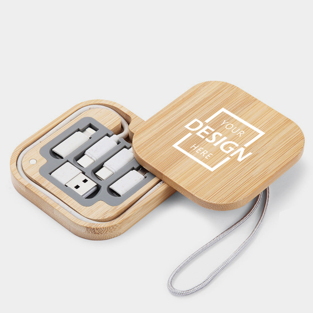 ECO Charging Cable Converter Case | 方形環保竹木充電線收納盒 BG27-27