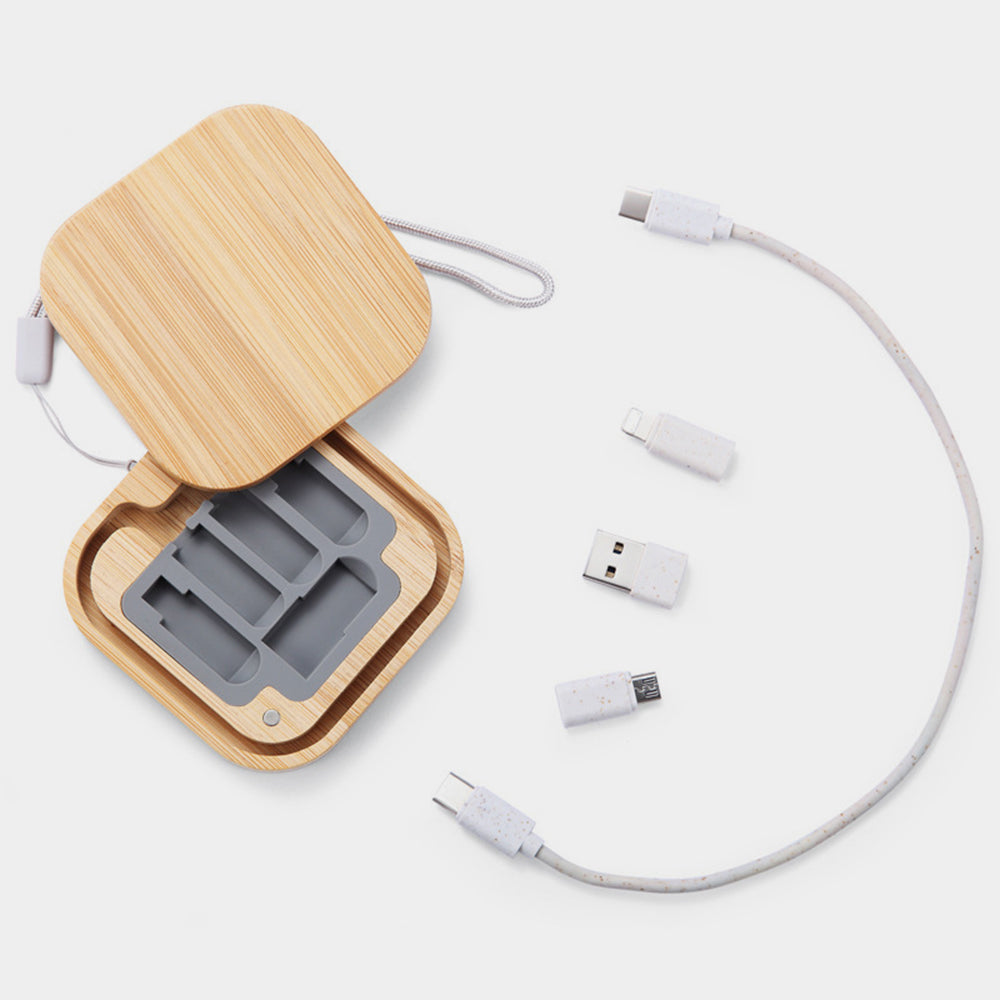 ECO Charging Cable Converter Case | 方形環保竹木充電線收納盒 BG27-27