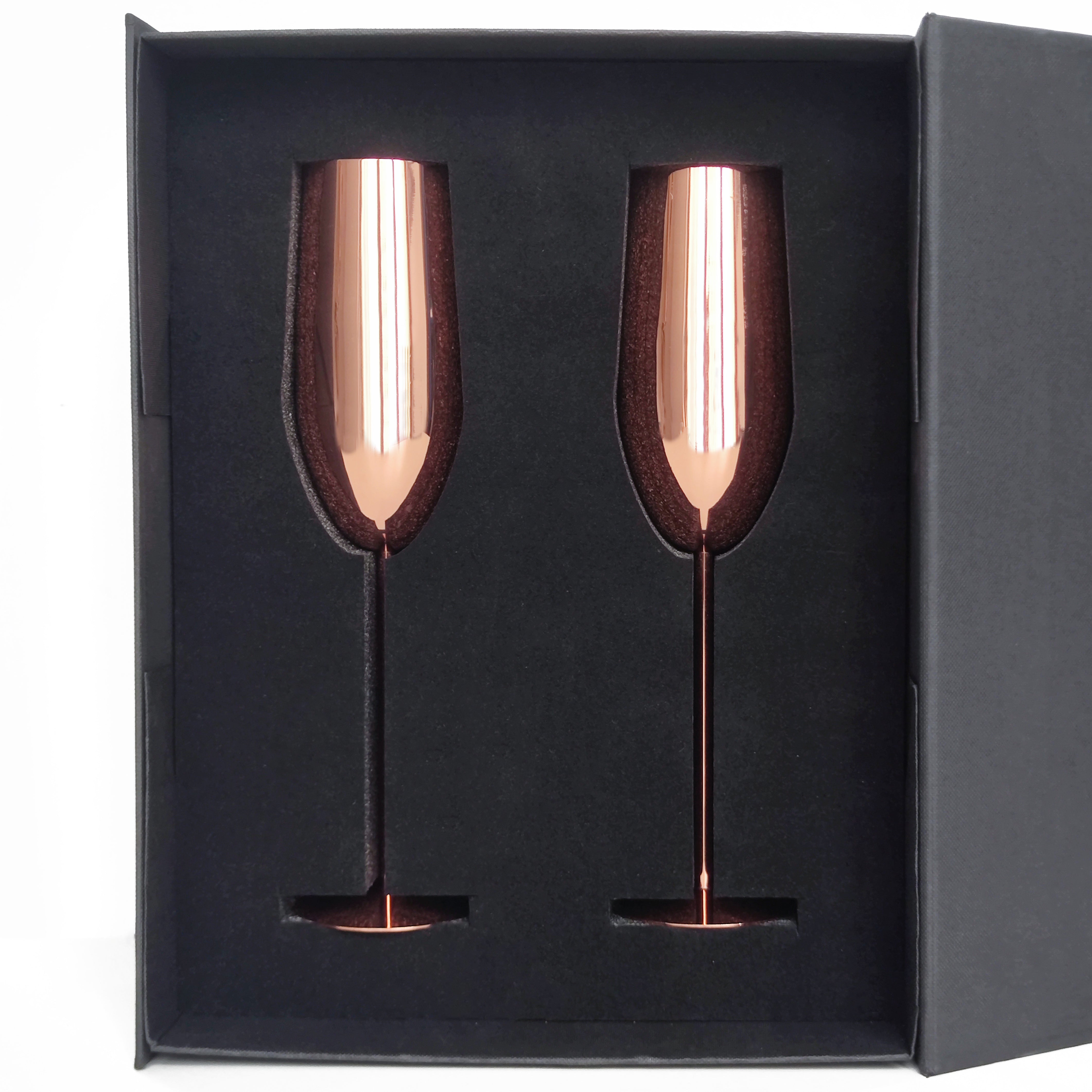 Wine Glasses in Rose Gold Set