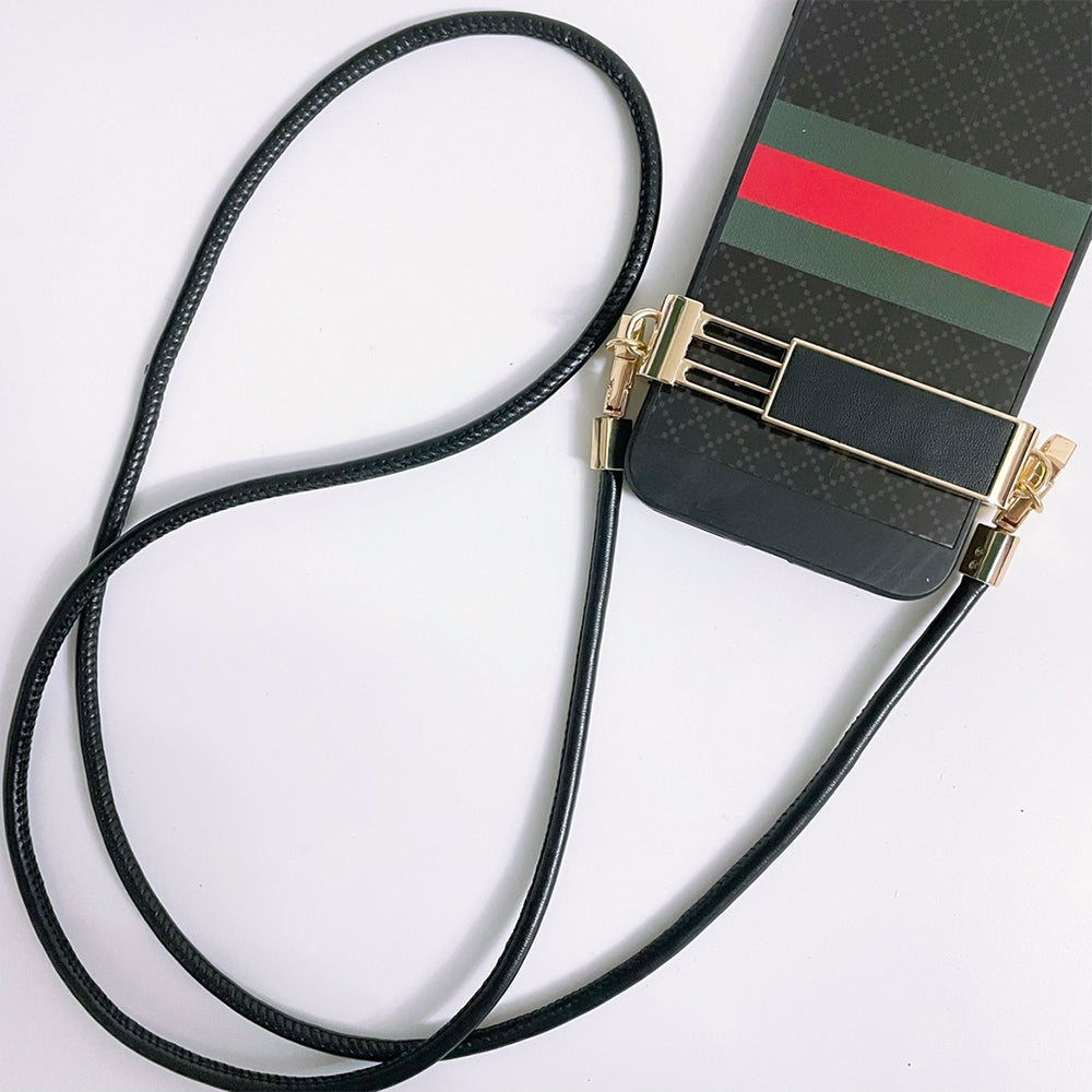 Metal Phone Clip with PU Lanyard | 簡約金屬手機夾配皮質挂繩 BG27-37