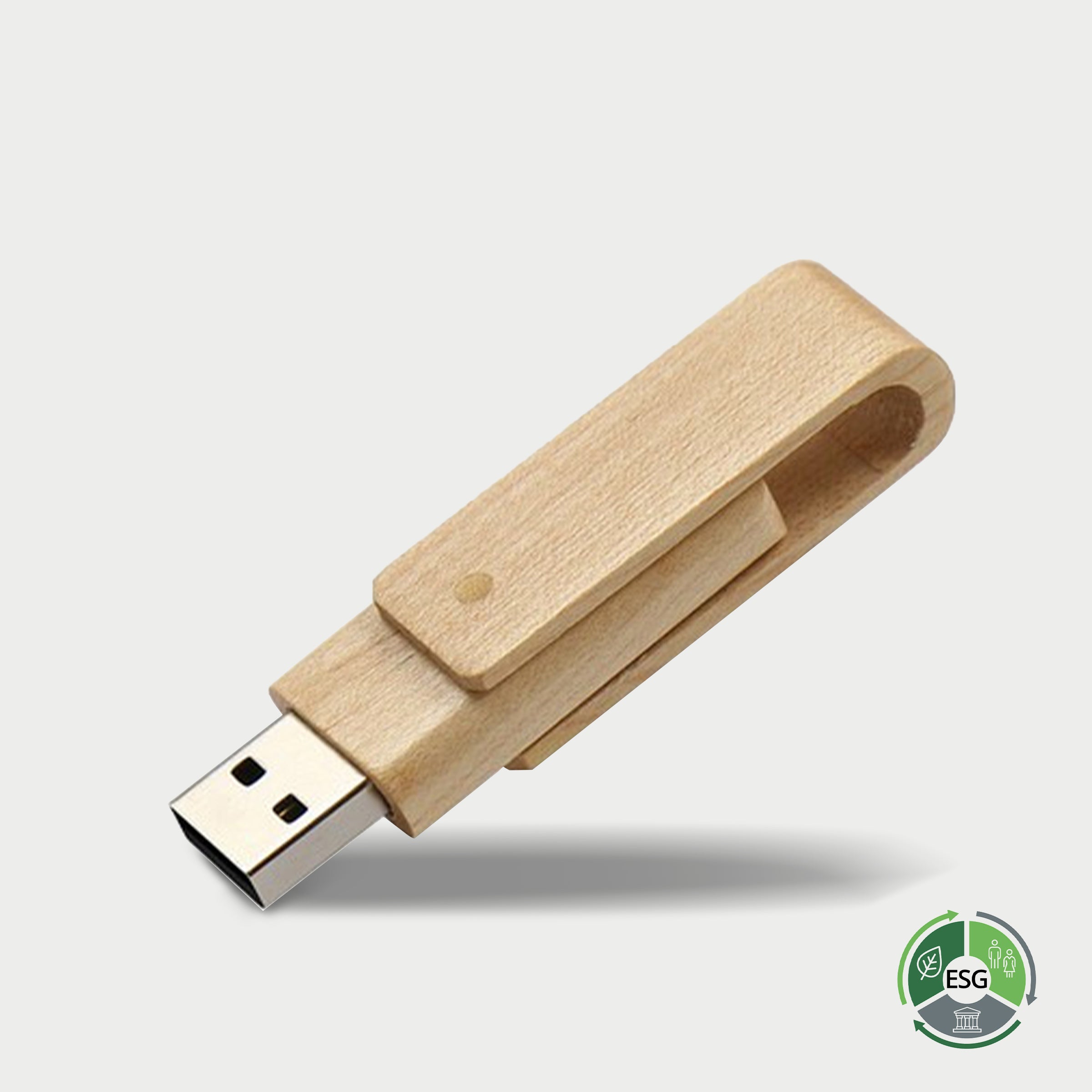 Wooden rotating USB | 16G木質旋轉16G創意禮品竹木禮品BG17-2