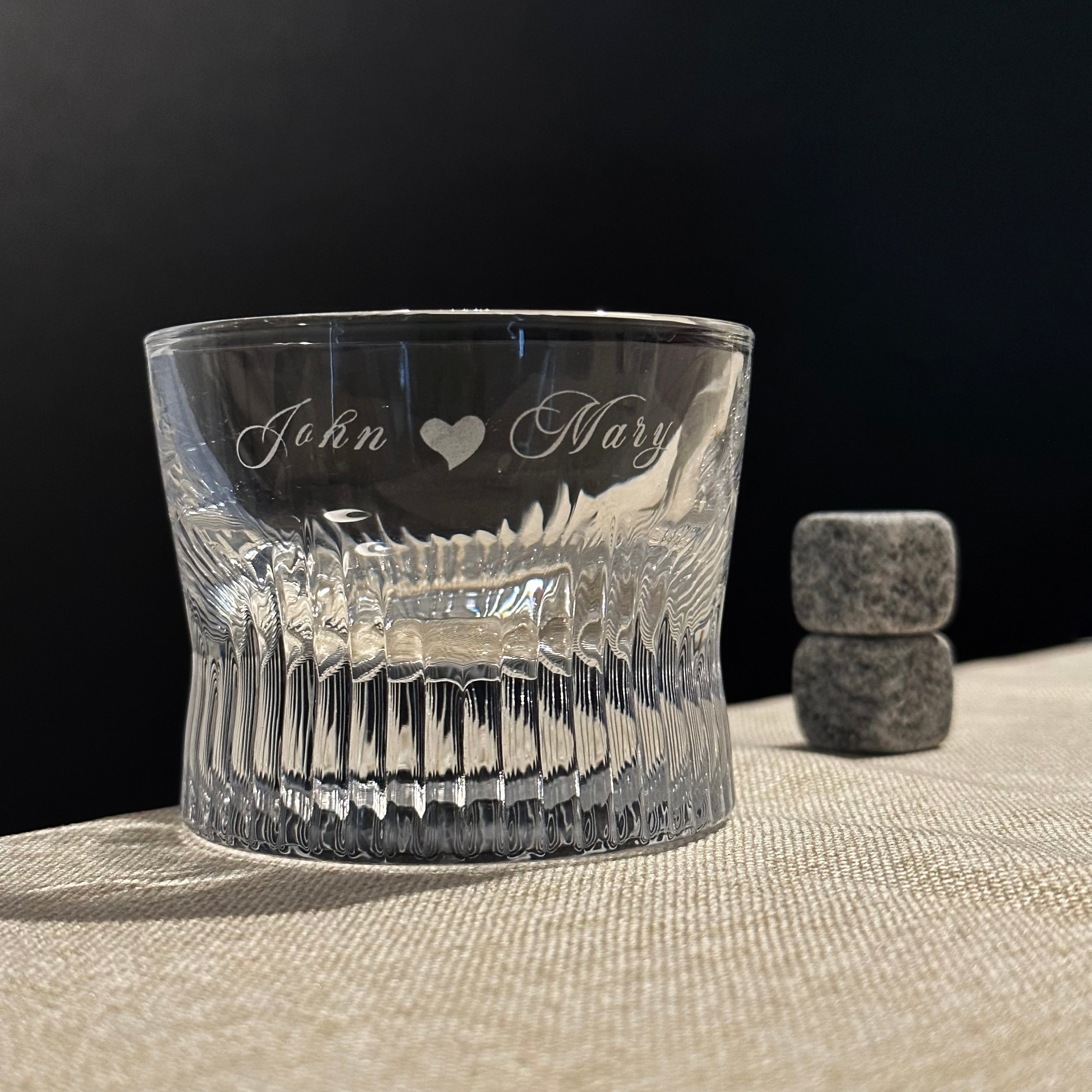 Premium Striped Whiskey Glass Set