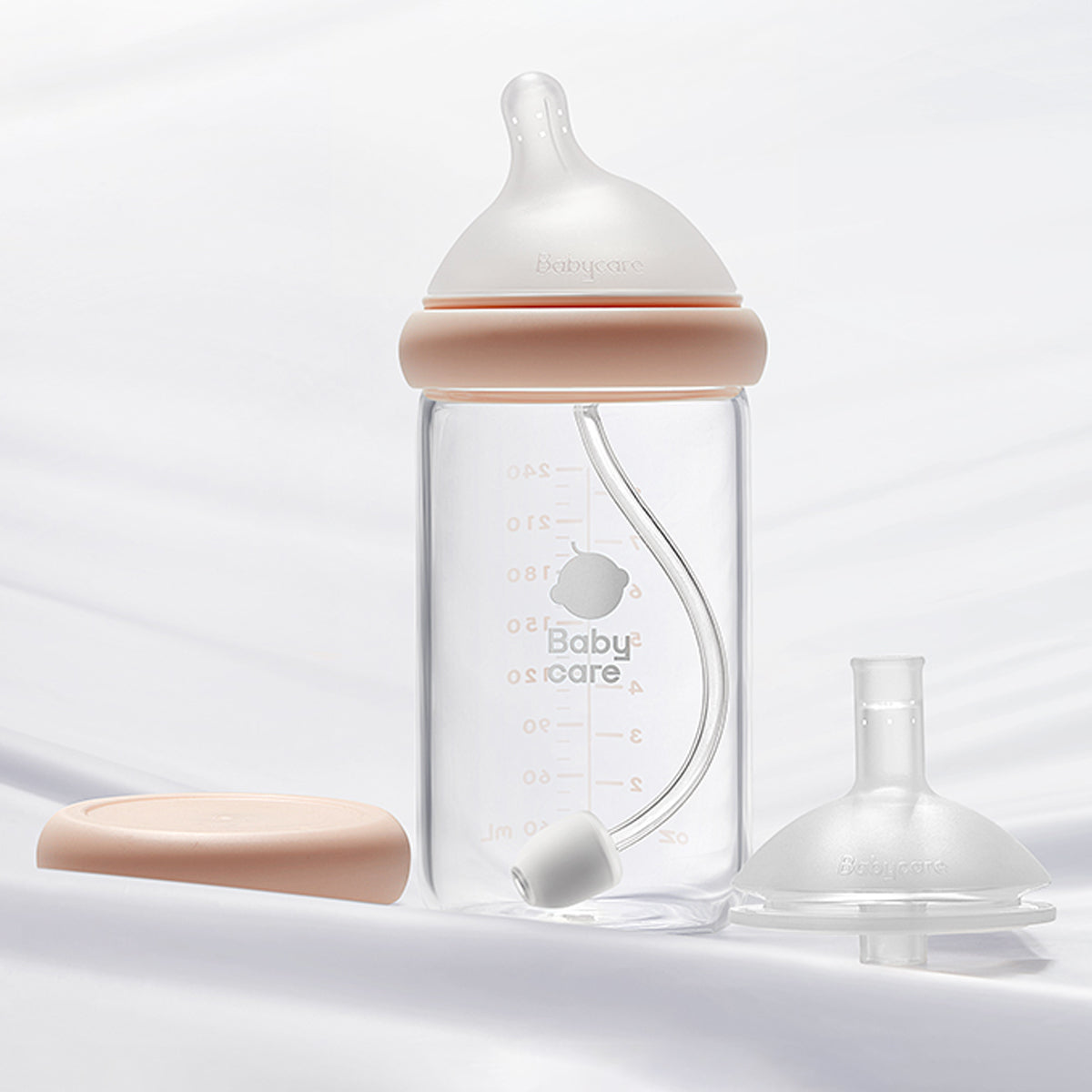 Babycare | babycare歪頭玻璃奶瓶新生嬰兒0到6個月無定制 BG07-25