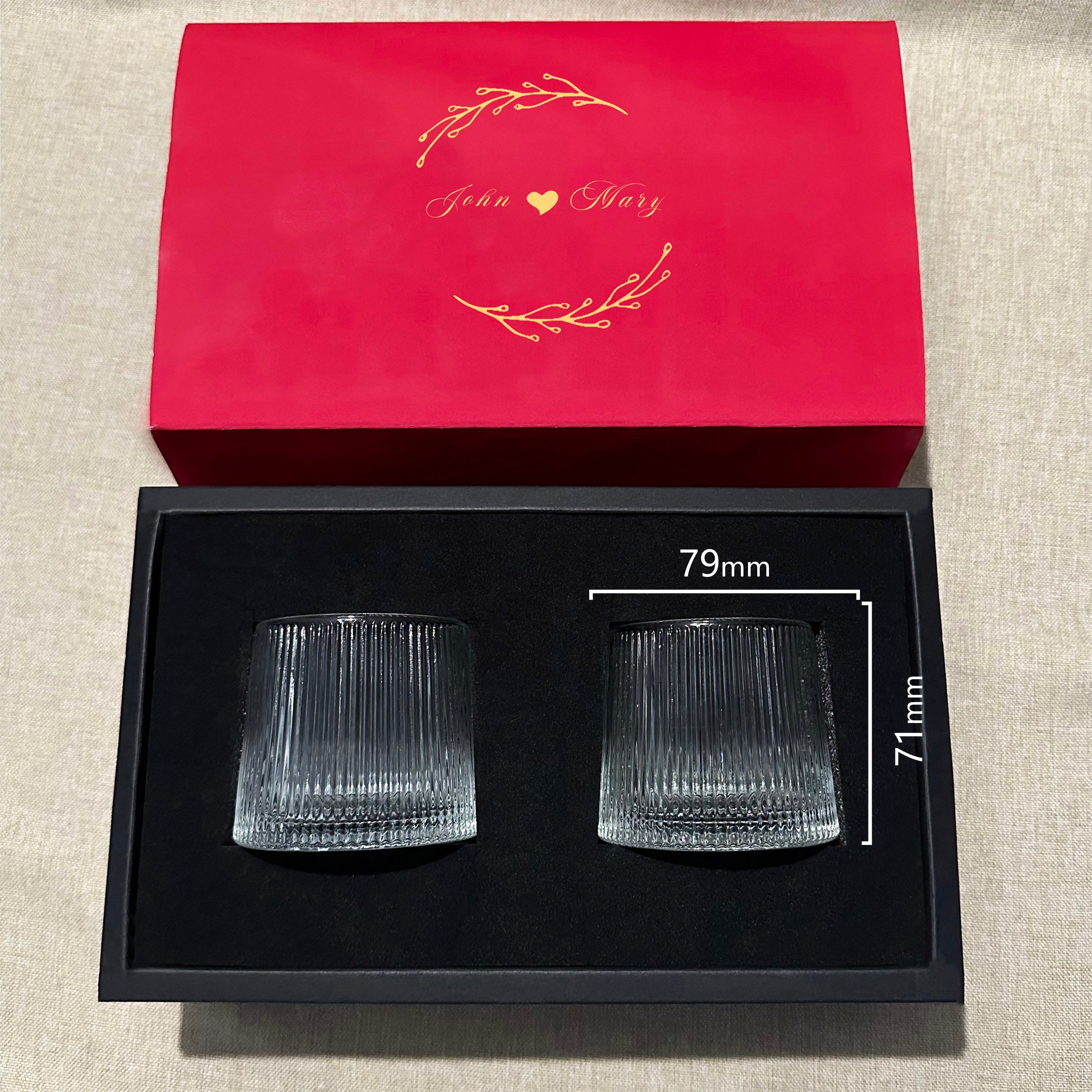 Striped Glass Whiskey Tumblers Set