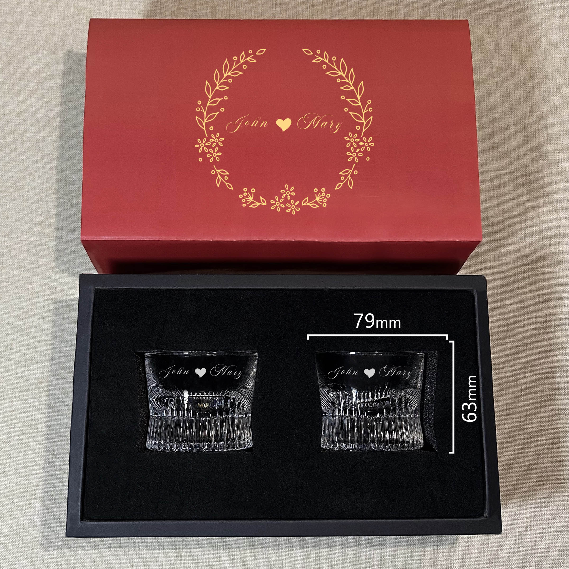 Premium Striped Whiskey Glass Set