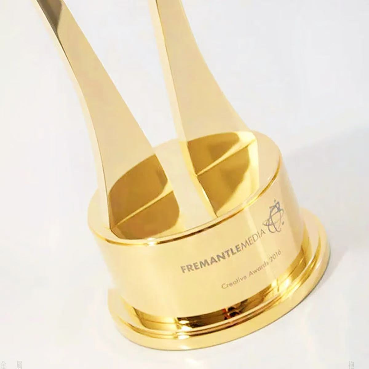 (全定製)24K鍍金合金獎座 員工成就獎 企業年度頒獎