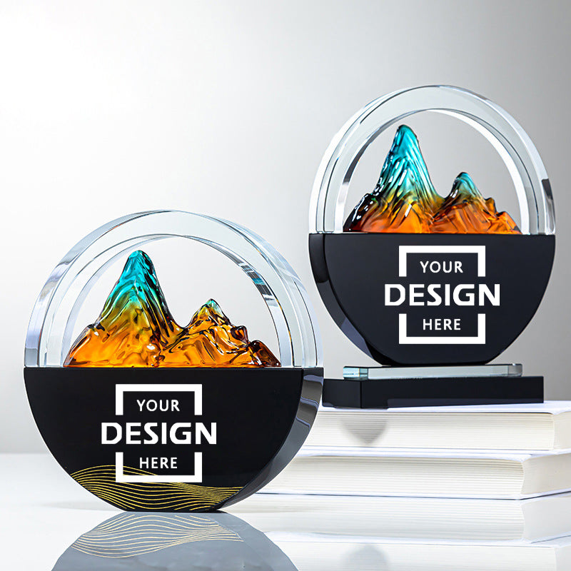 Customized creative crystal trophies to award outstanding employees | 創意水晶獎座制作高檔優秀員工獎盃BG20-101