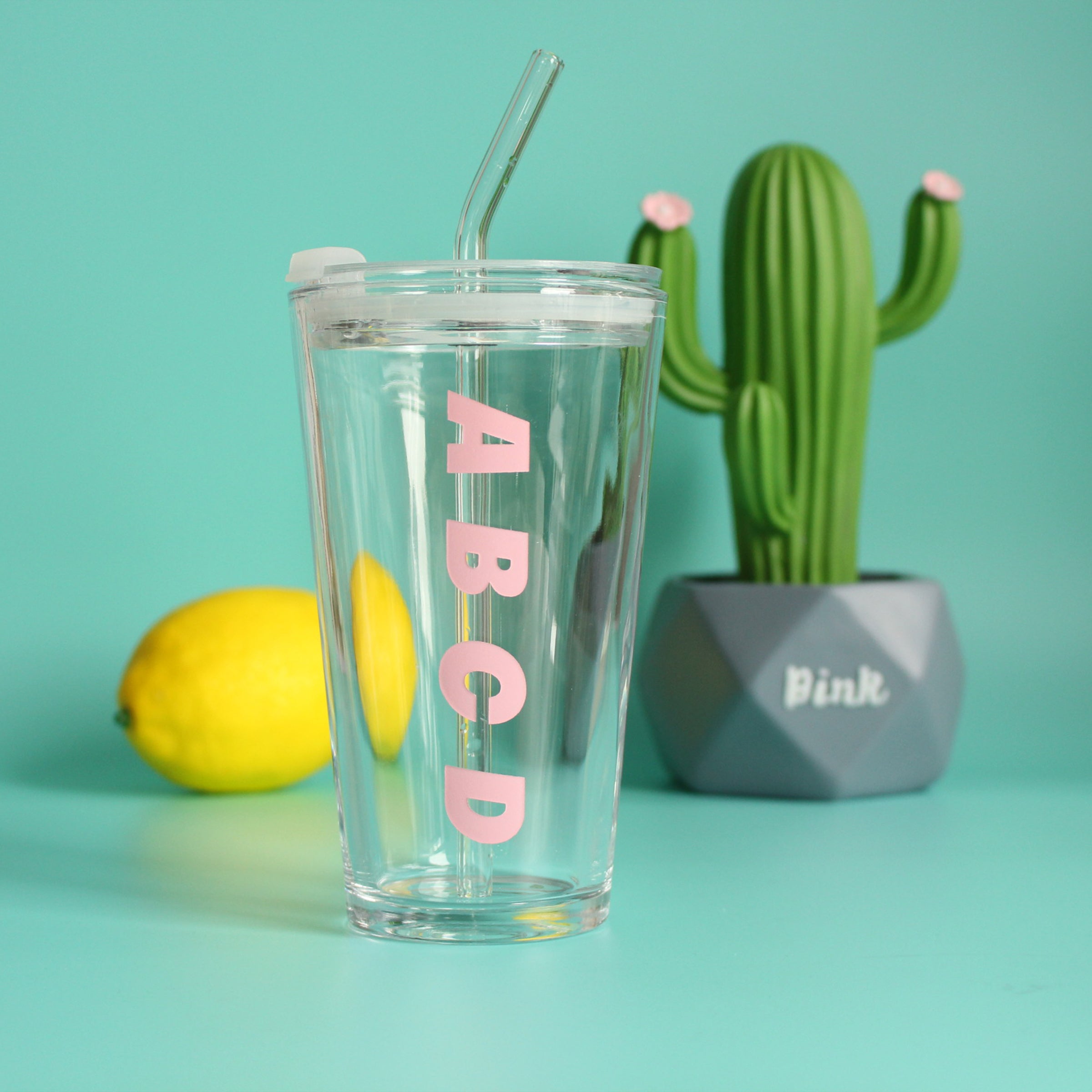 Graduation Commemorative Glass | 透明吸管玻璃杯 玻璃隨行杯禮物BG07-5