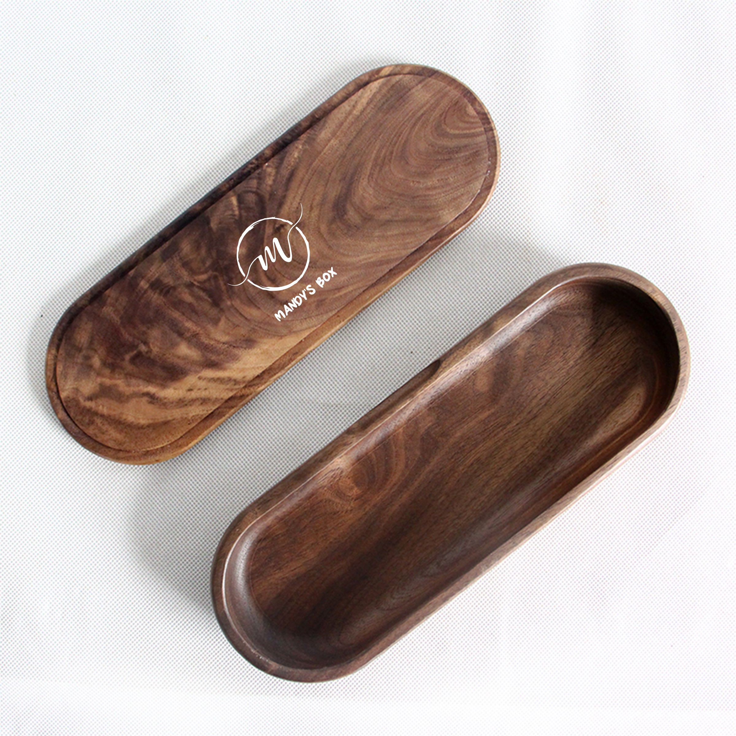 【家居系列】黑胡桃木筆盒 木質文具盒辦公桌簡約實木收納盒BG23-49