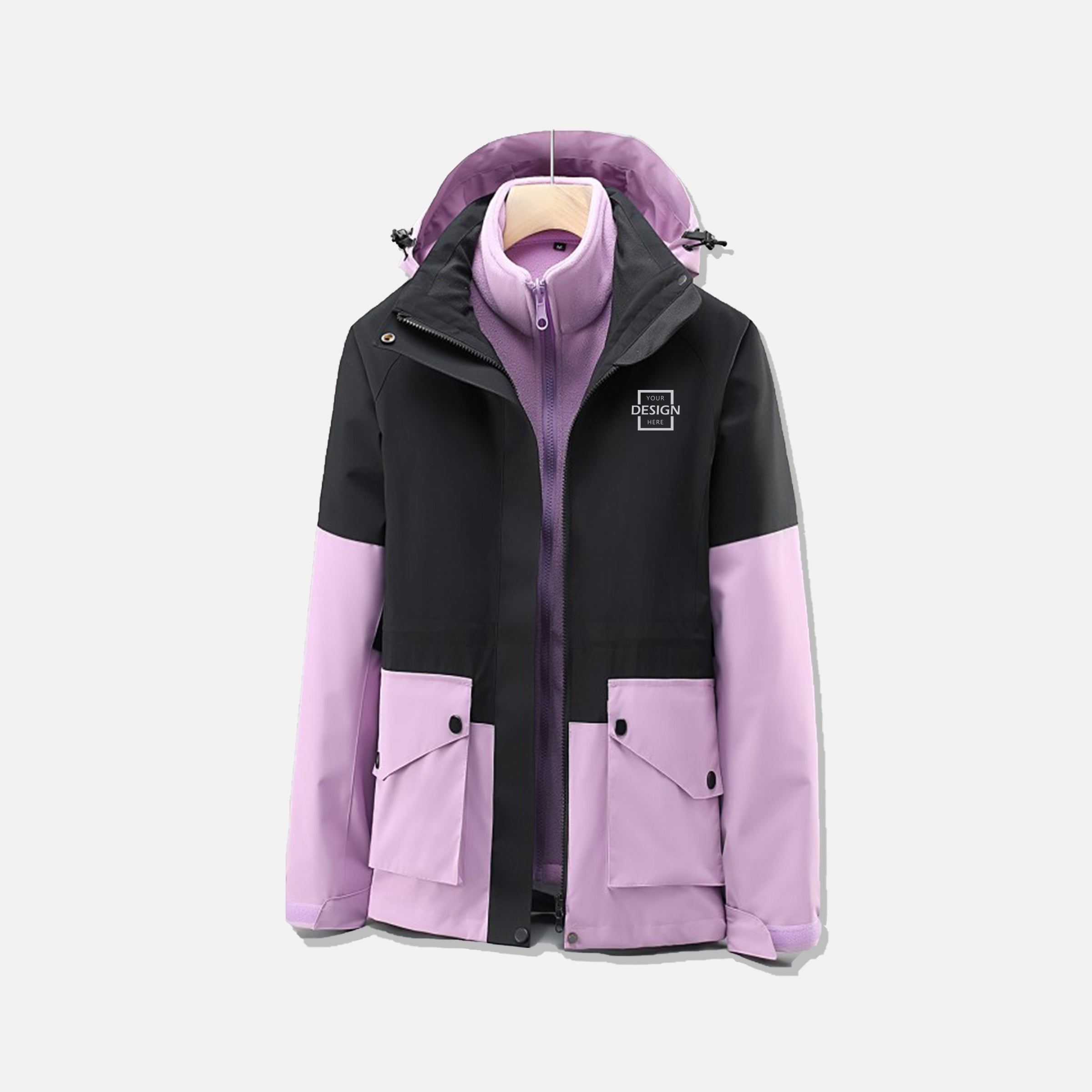 Casual Hoodie&Sweater Jacket | HK 兩件套女款拉鏈連帽夾克外套定制