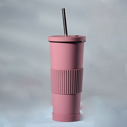 【水樽杯子】保溫純色高顏值水樽商用可愛簡約帶杯套水杯BG26-10