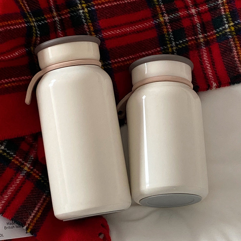 【水樽杯子】簡約純色復古保溫杯牛奶瓶便攜不銹鋼DIY水樽BG26-8