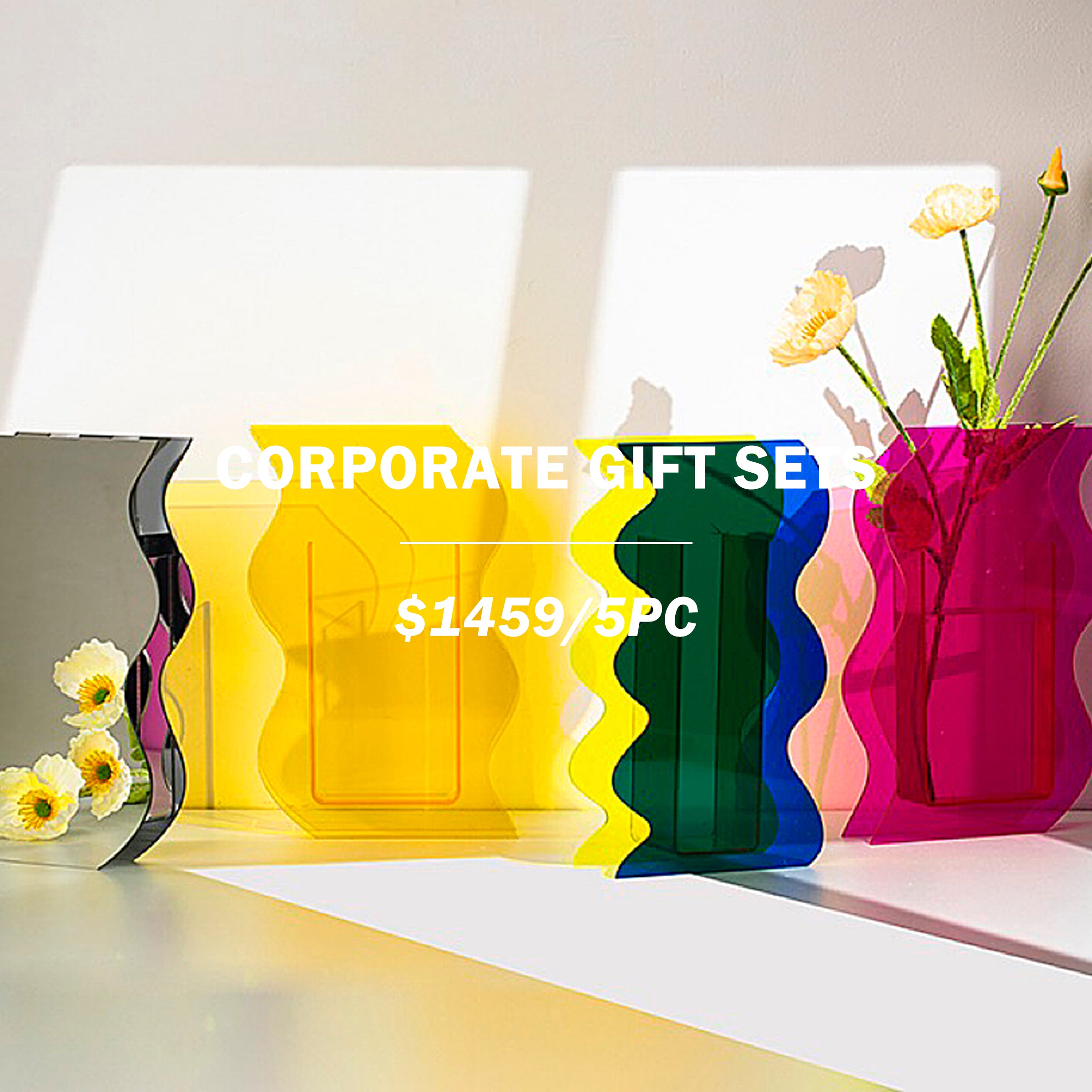 【Corporate Gifts】 Acrylic Vase & Illustration Ornament customization Acrylic Vase & Illustration Ornament printing logo x 5 pcs |亞克力花瓶5件套訂製 插畫擺件訂製