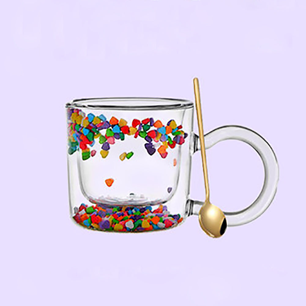 【水樽杯子】客製可愛少女啵啵杯 愛心流動創意雙層玻璃杯BG26-22