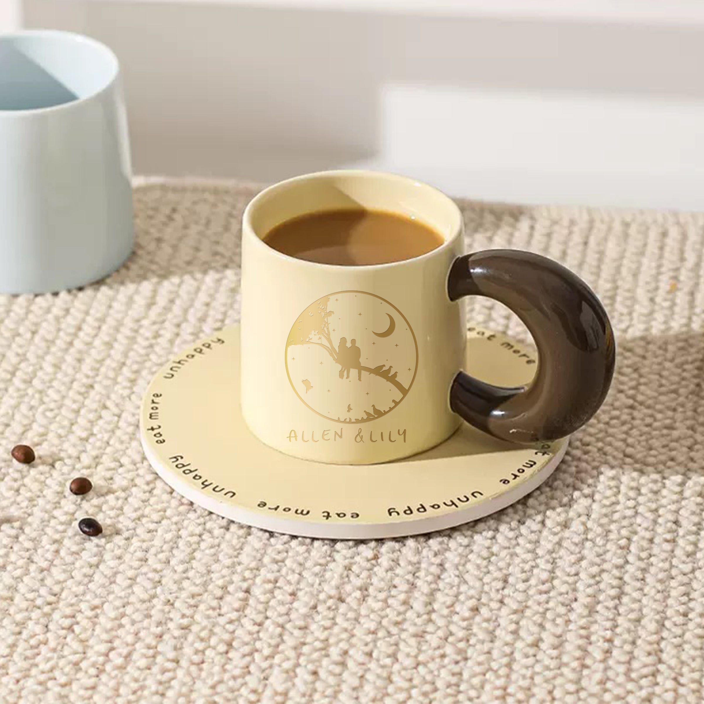 【情人節系列】定制陶瓷水杯 客製logo大耳朵圓碌碌咖啡杯BG33-20