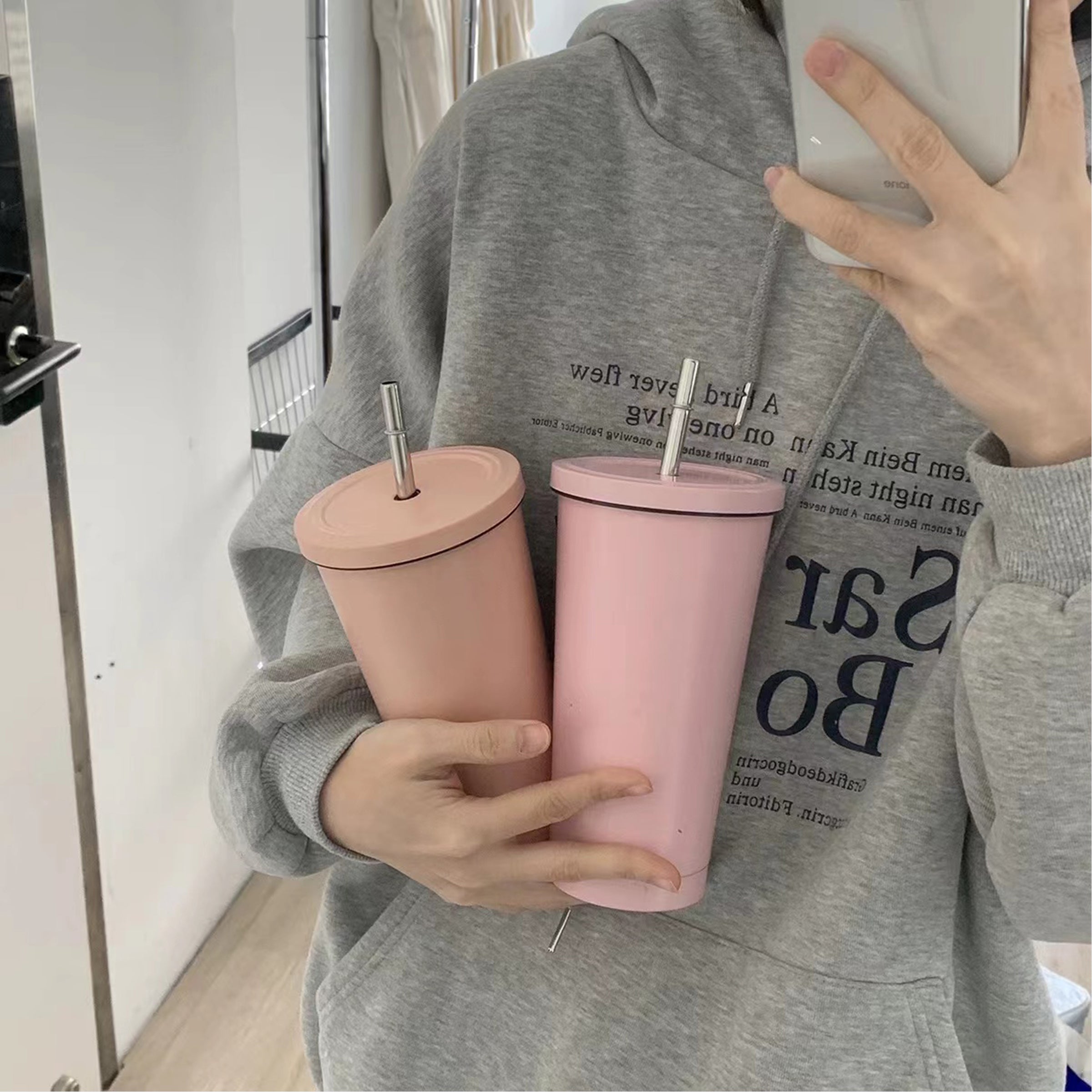 Customized Large-capacity Water Cup | 訂製不鏽鋼直身吸管水杯 簡約大容量水杯BG12-10