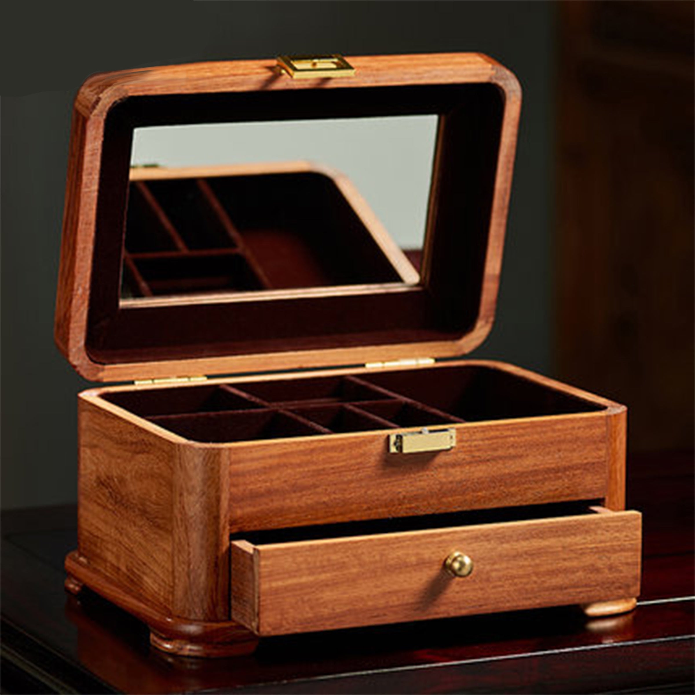 【男士禮物】緬甸花梨木客製logo手錶盒 男士訂製皮帶收納盒BG09-30