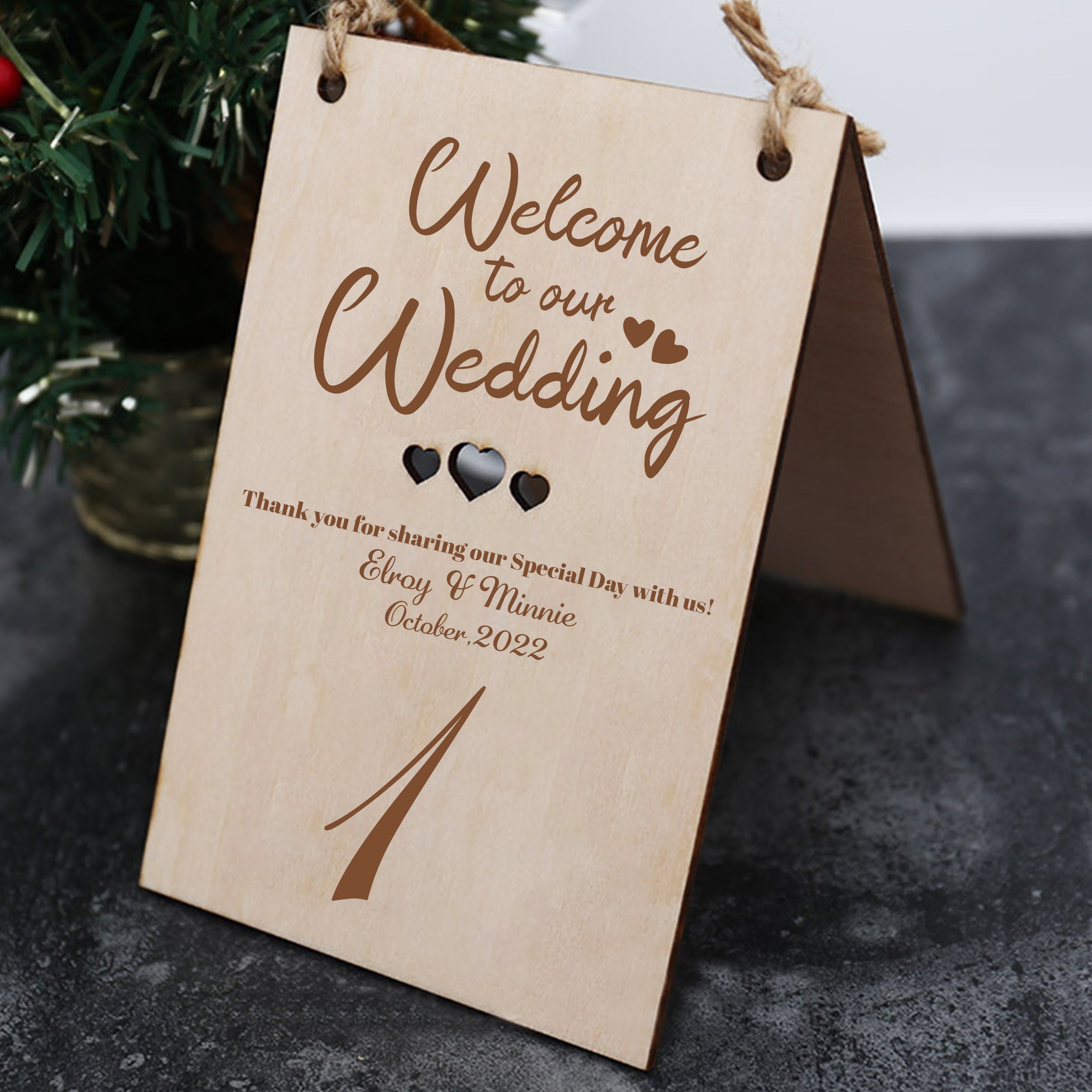 【婚禮系列】定制婚禮餐桌號碼牌 婚禮用品婚慶道具數字牌BG31-23