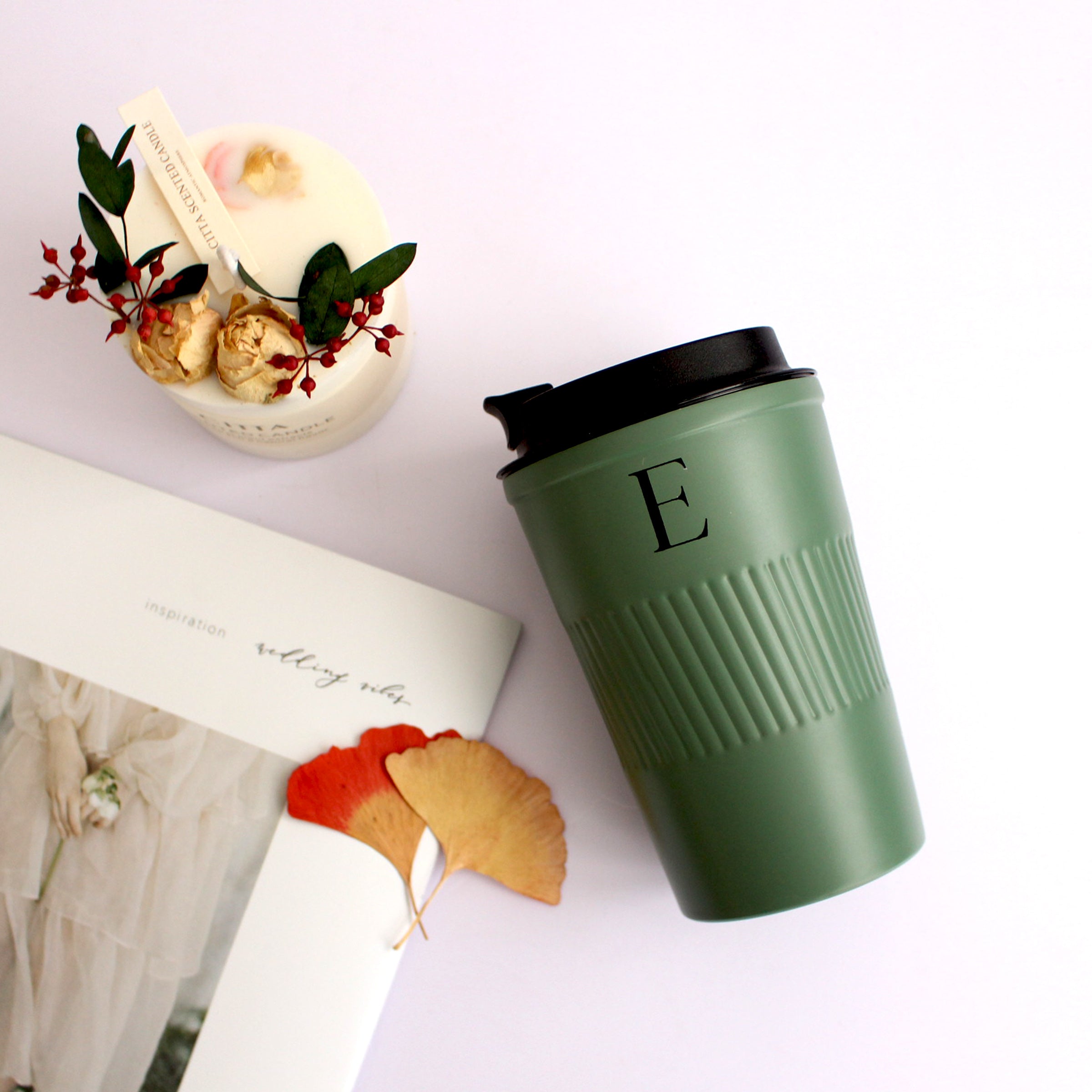 【北歐簡約字母系列】 簡約風保溫杯 客製化杯子 送朋友禮物BG07-12