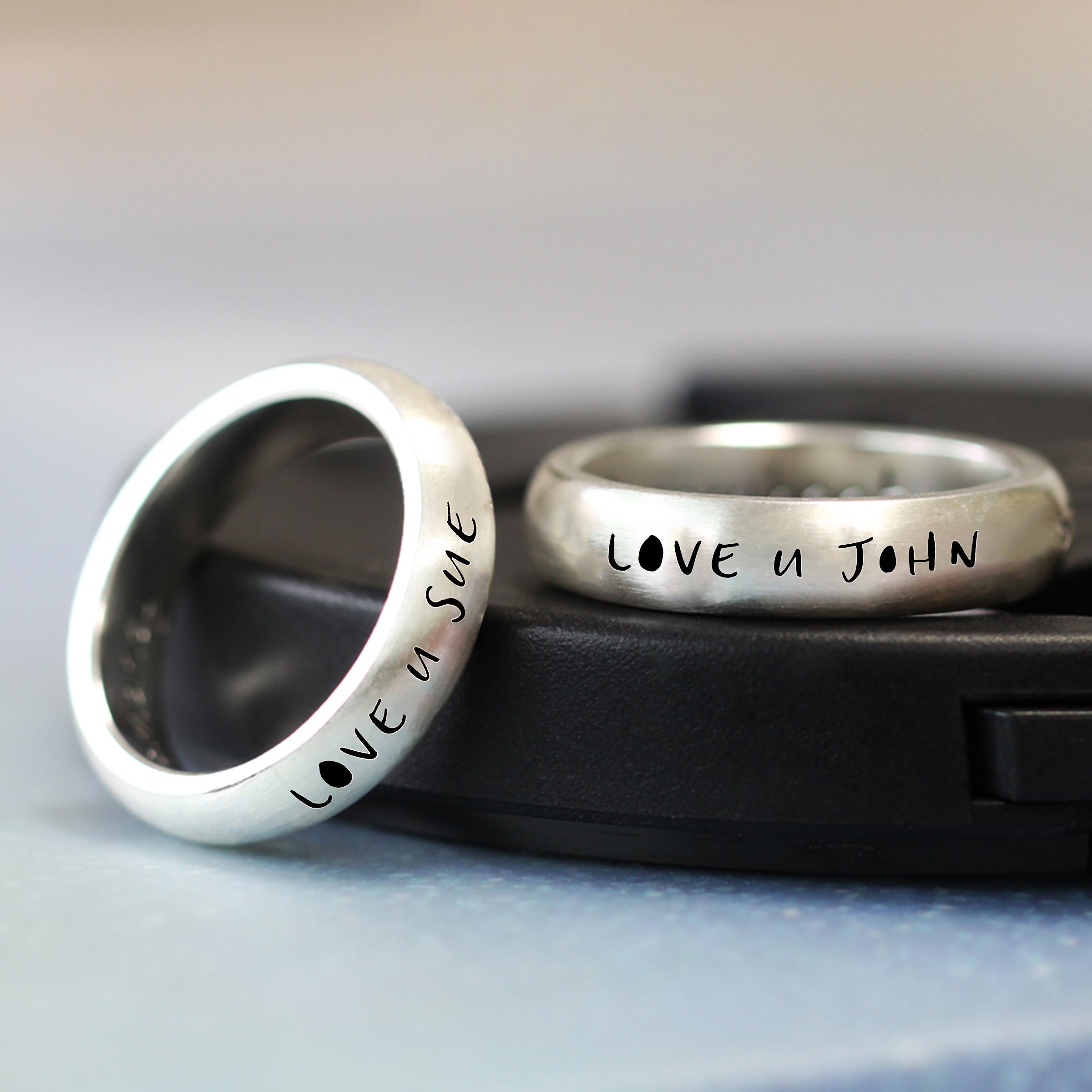 【情人節系列】DIY手繪塗鴉情侶對戒 純銀男女款訂製刻字BG33-25