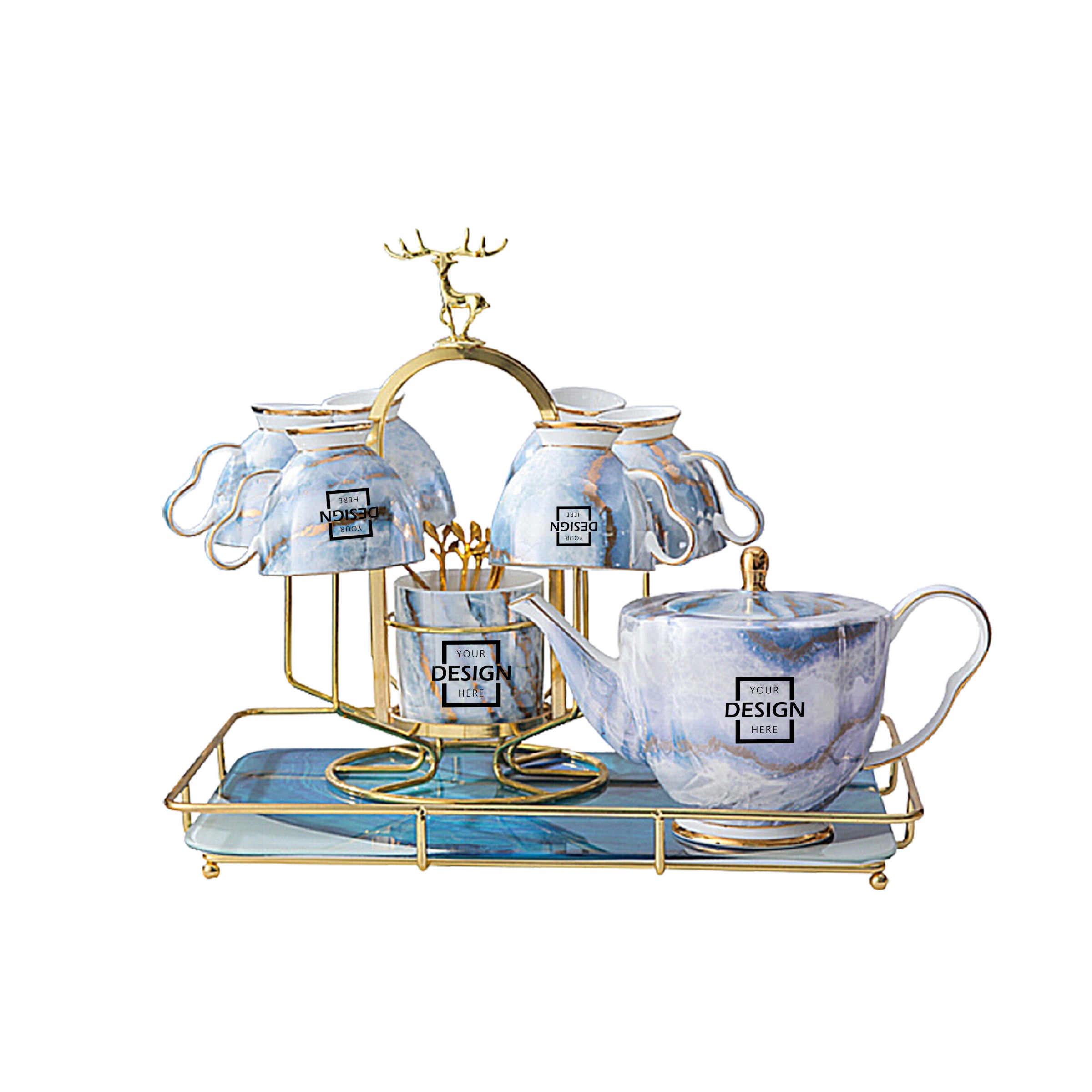 Light Luxury Gift Set Birthday | 現代歐式輕奢水杯套裝 客製陶瓷杯茶具套裝定制BG23-64